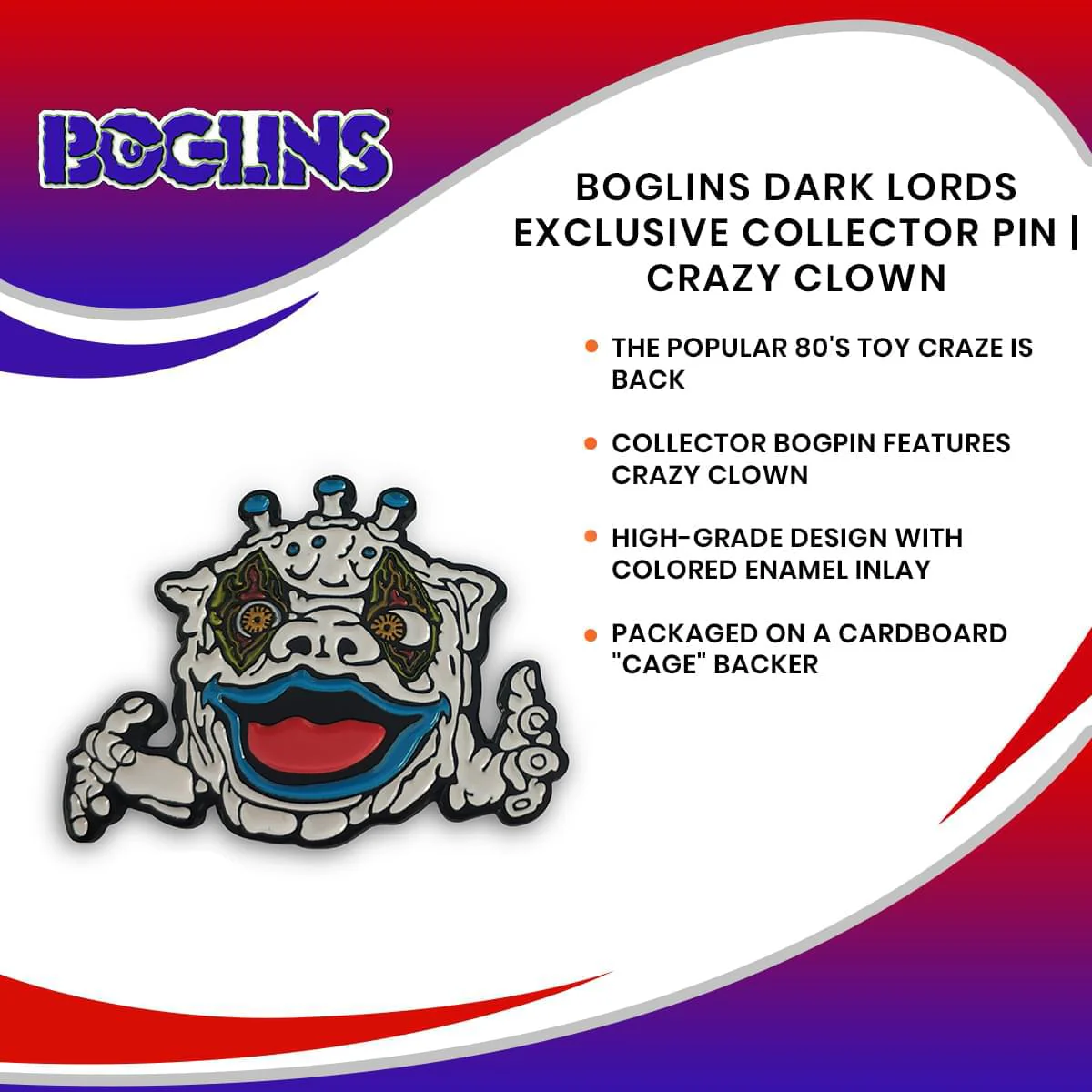 Boglins Dark Lords Exclusive Collector Pin | Crazy Clown - Image 3