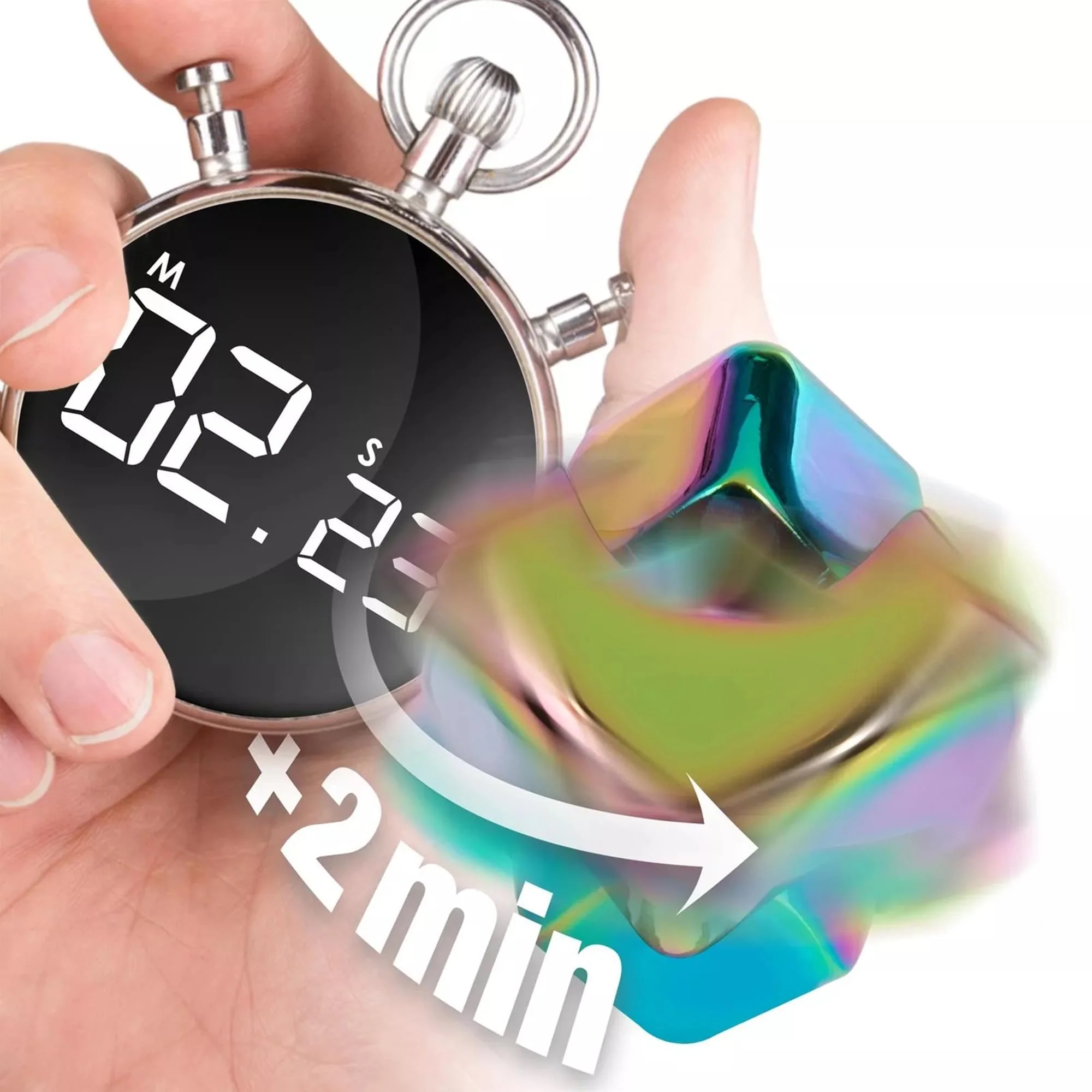 Bopster Fidget Spinner Cube | Multicolored Metallic - Image 4