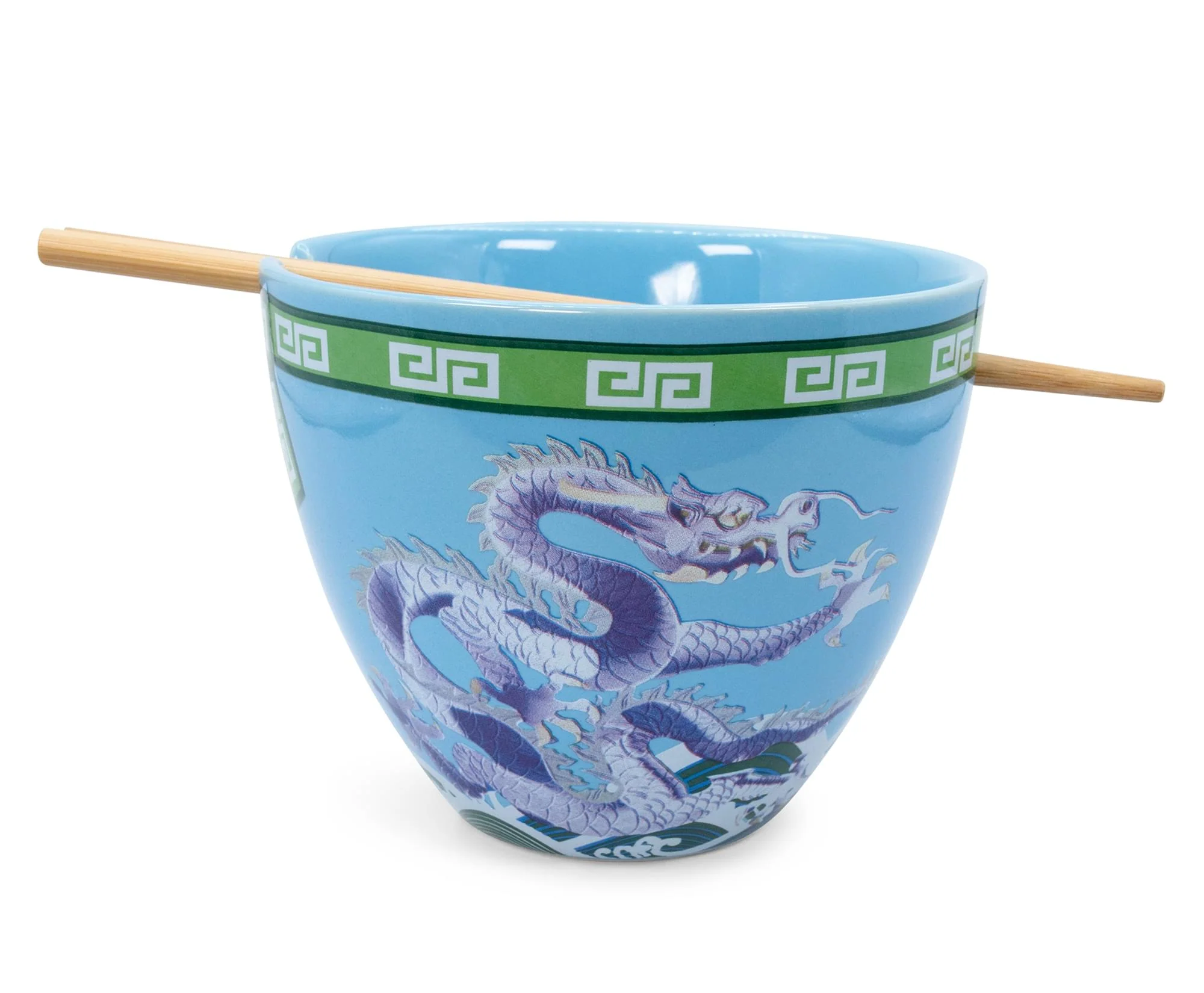 Bowl Bop Blue Dragons Japanese Dinnerware Set | 16-Ounce Ramen Bowl, Chopsticks - Image 2