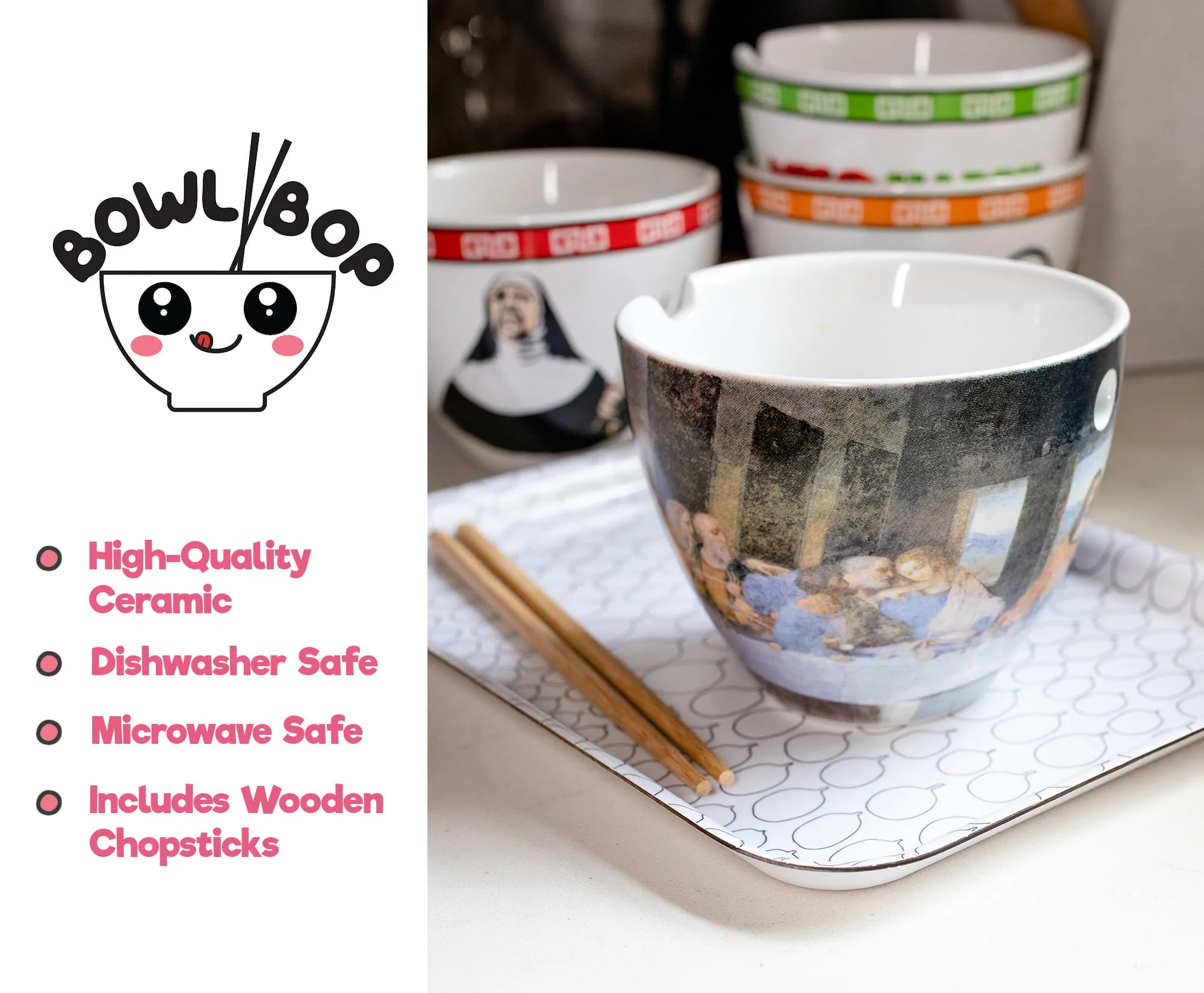 Bowl Bop Last Ramen Supper Japanese Dinner Set | 16-Ounce Ramen Bowl, Chopsticks - Image 3