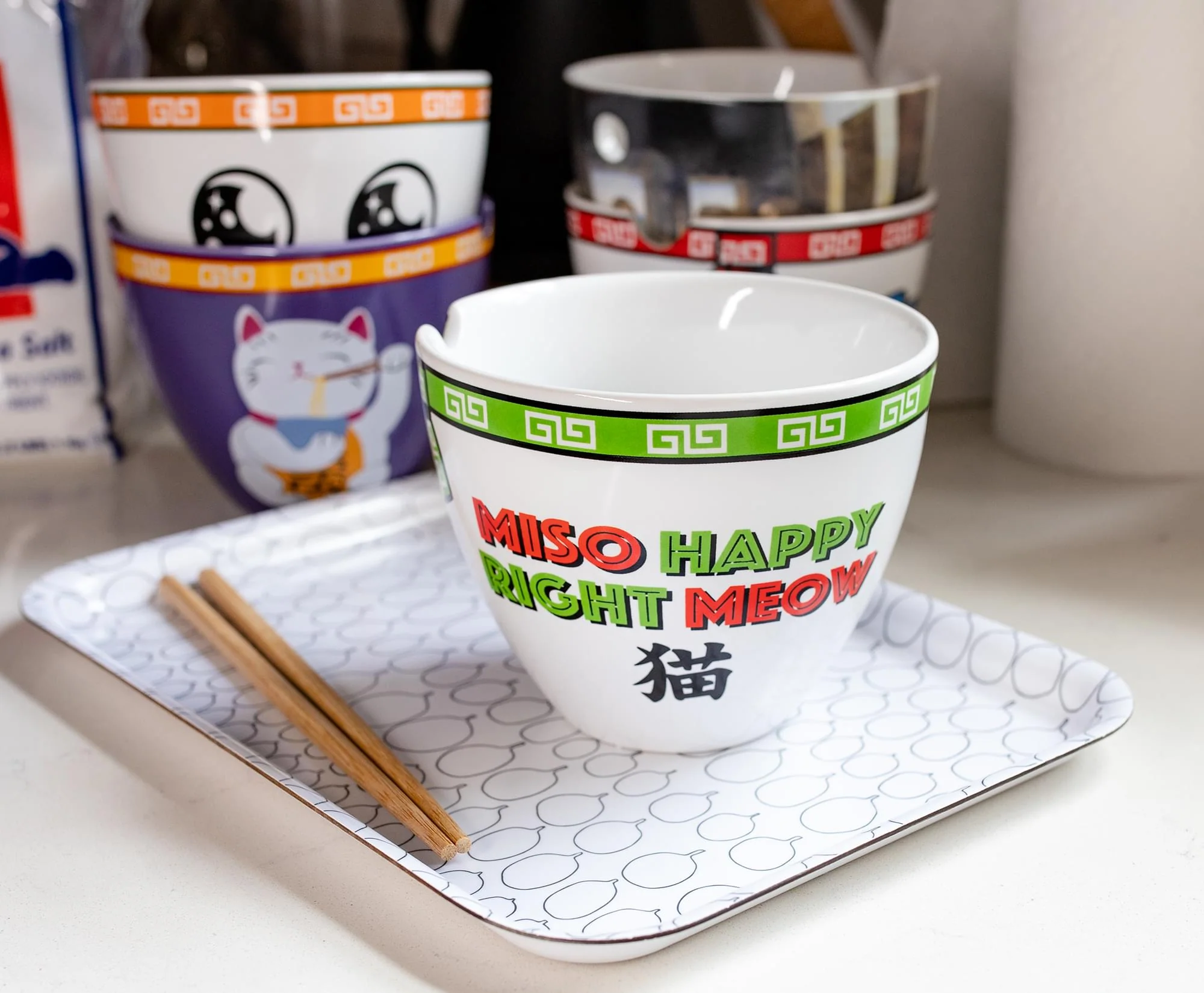 Bowl Bop Miso Happy Japanese Dinnerware Set | 16-Ounce Ramen Bowl, Chopsticks - Image 5