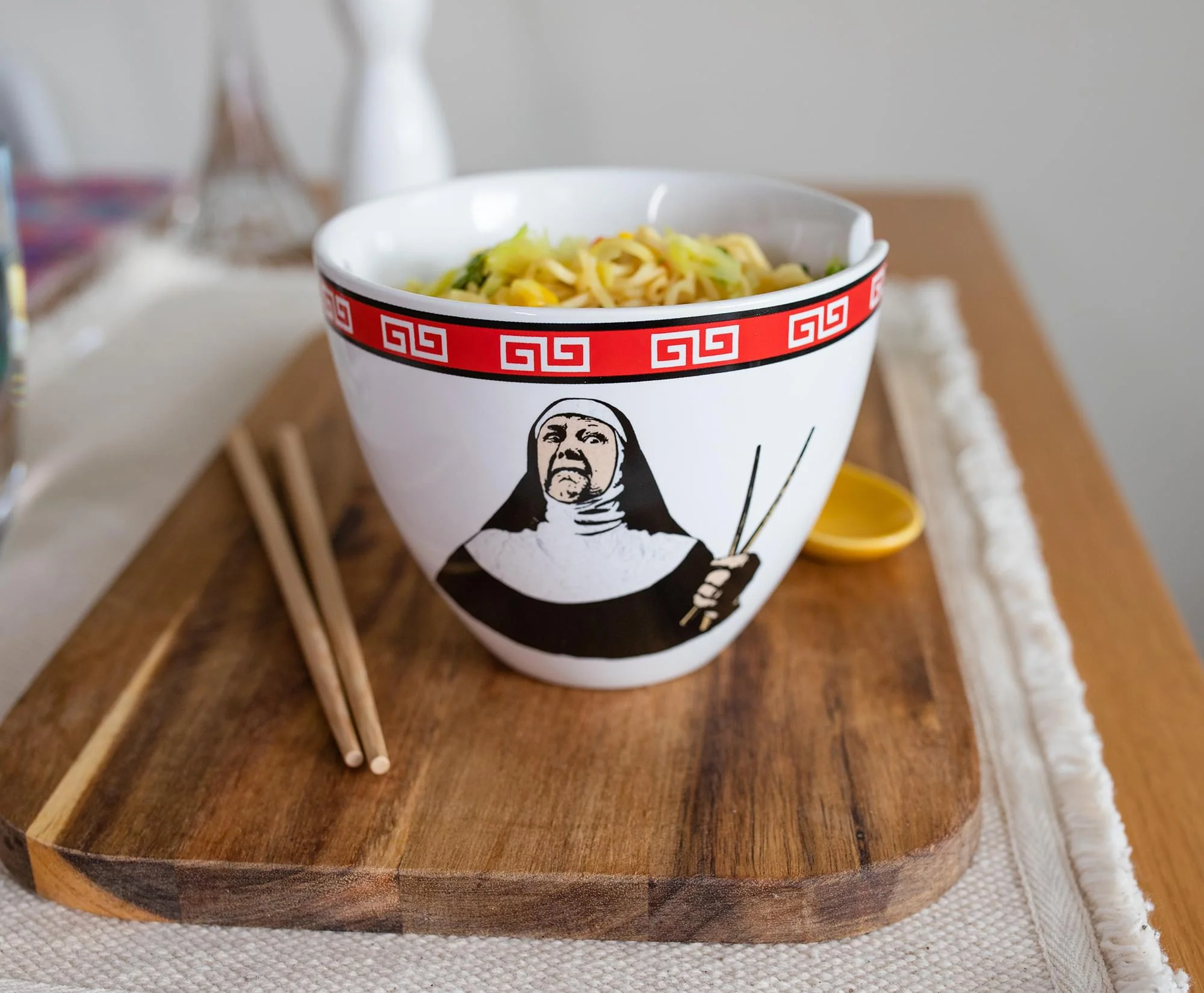Bowl Bop Ramen Sister Nun Japanese Dinner Set | 16-Ounce Ramen Bowl, Chopsticks - Image 6