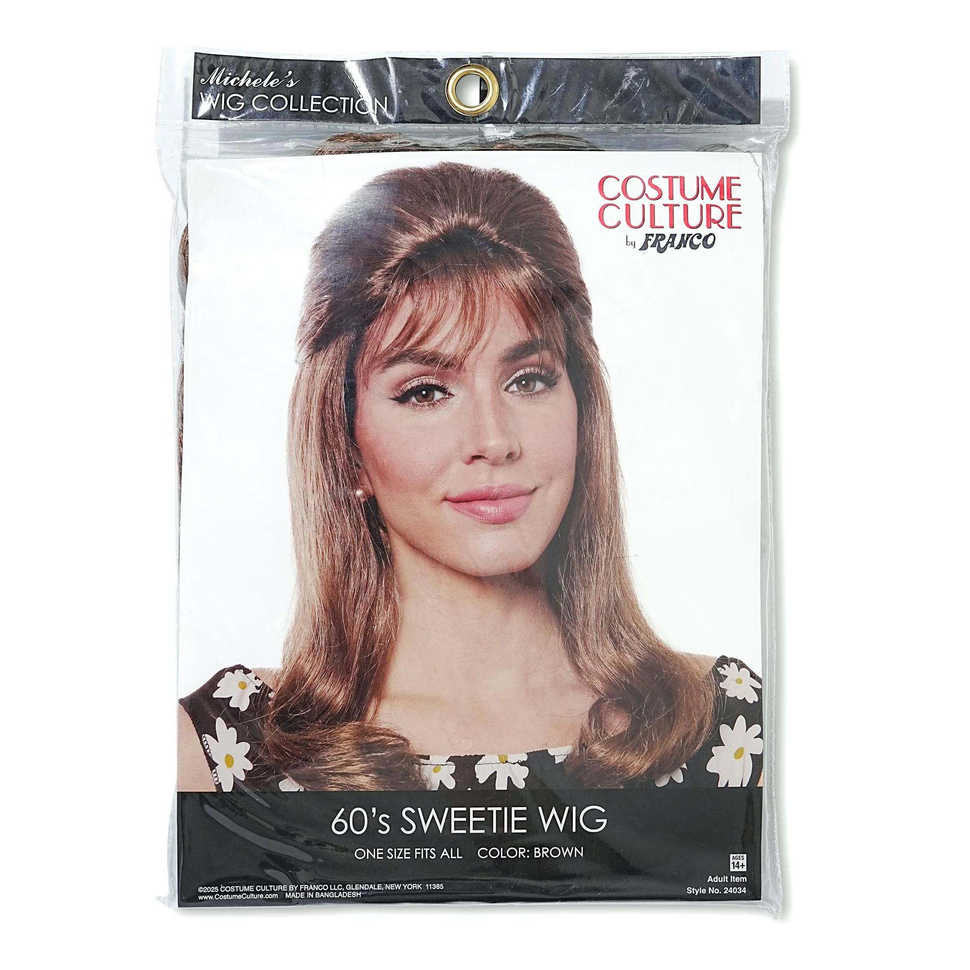 Brown 60s Sweetie Adult Costume Wig | One Size - Image 9