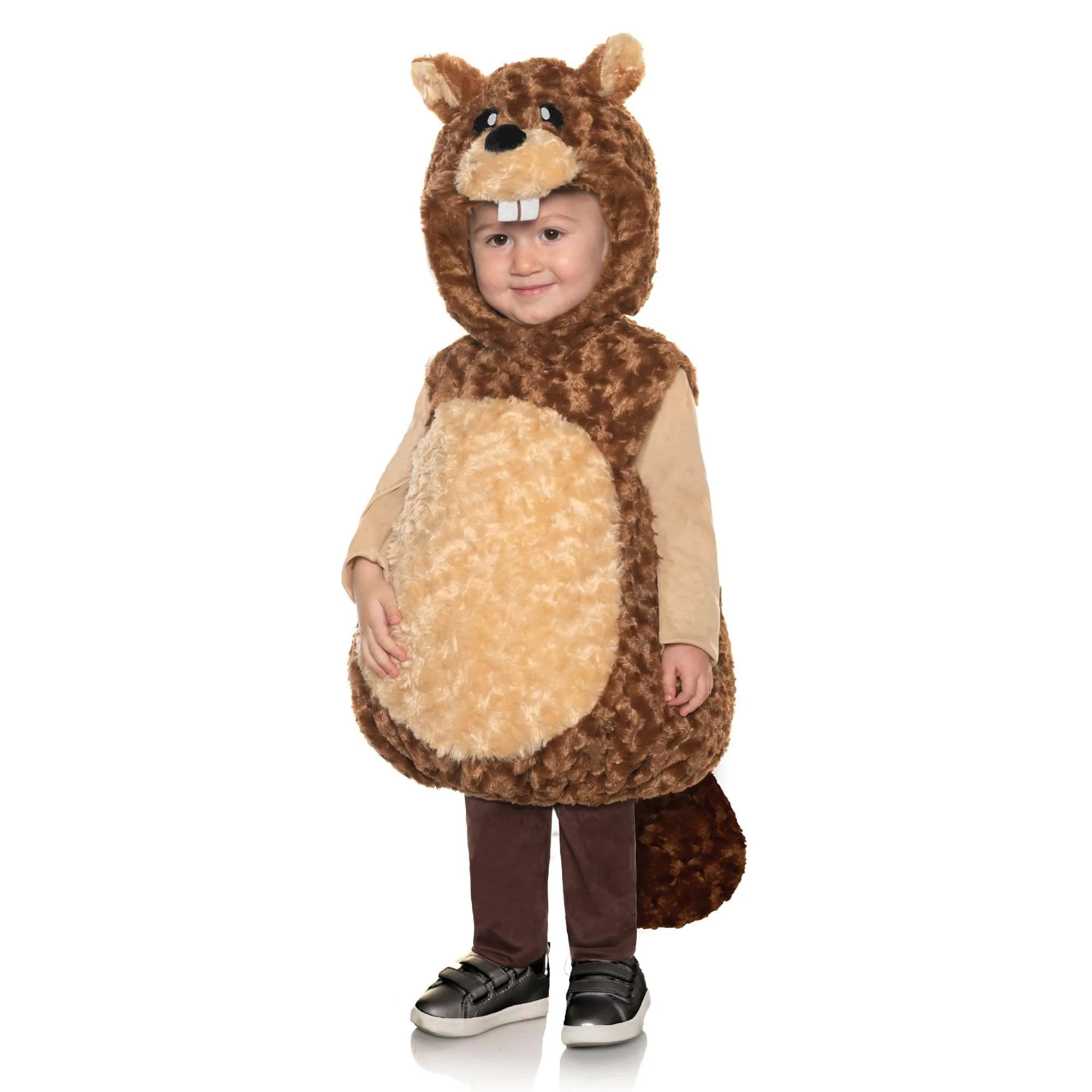 Brown Beaver Plush Baby Costume With Hood - Image 9