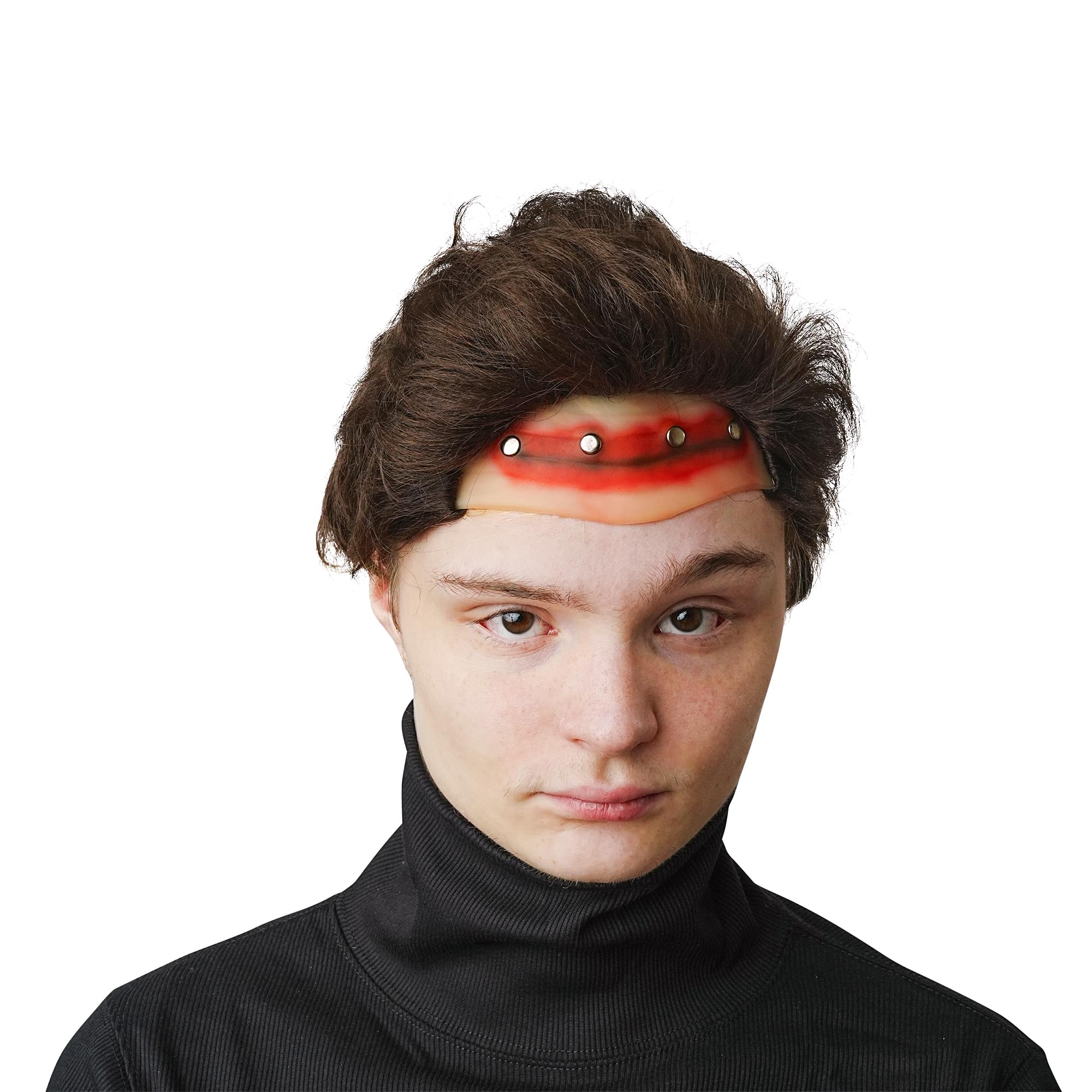 Brown Frankenstein Adult Costume Wig With Metal Studs | One Size