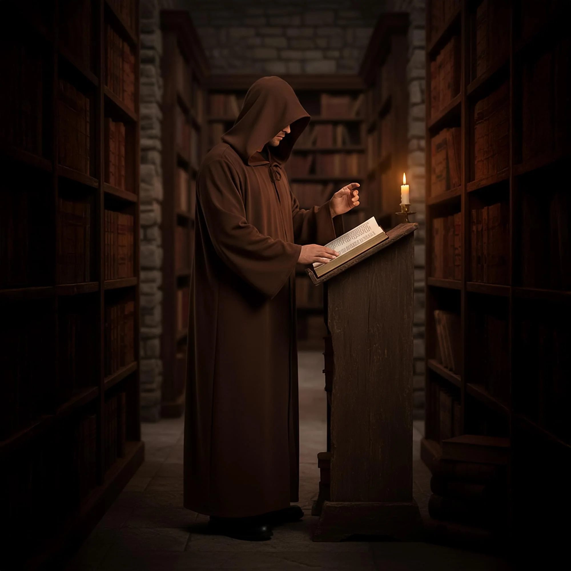 Brown Hooded Cloak Adult Costume - Image 16