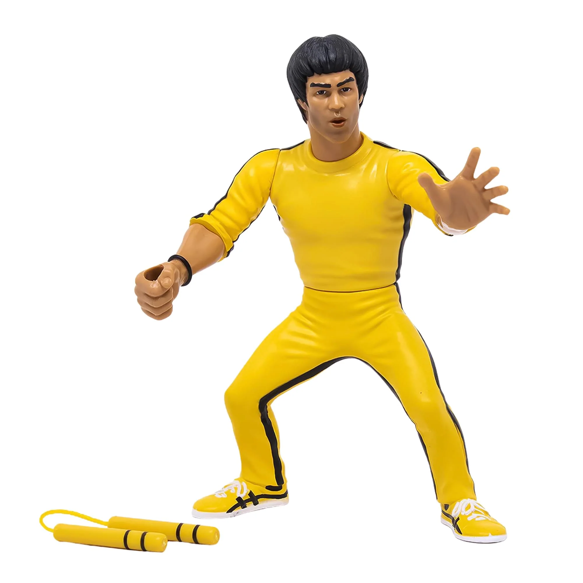 Bruce Lee Heels and Faces Retro Action Figure | Yellow Tracksuit - Image 3