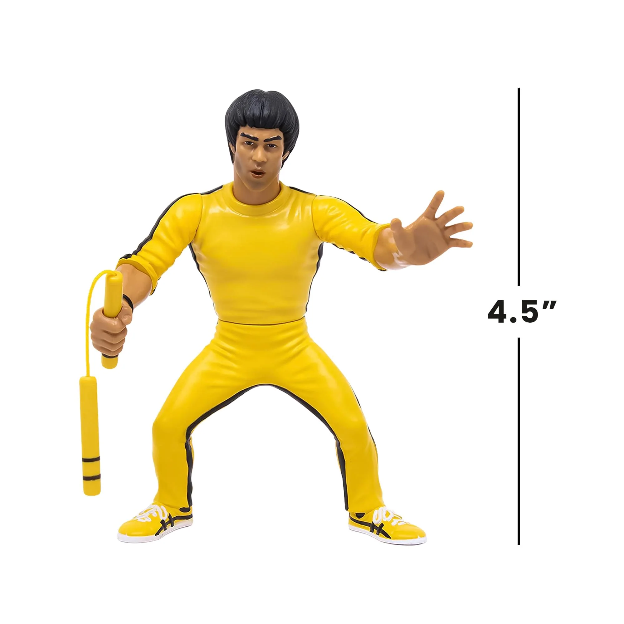 Bruce Lee Heels and Faces Retro Action Figure | Yellow Tracksuit - Image 7