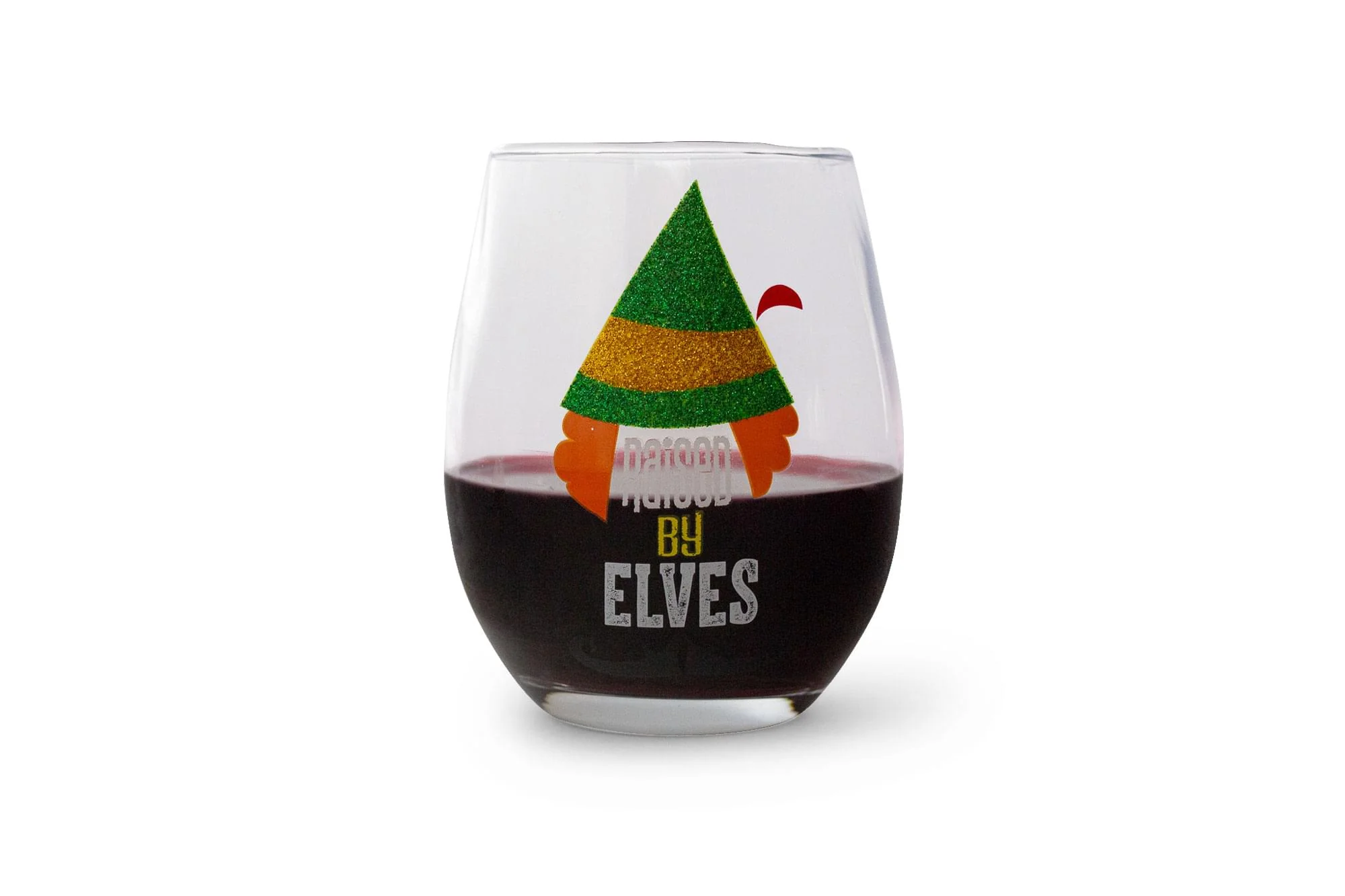 Buddy the Elf "Raised By Elves" Stemless Glitter Glass | Holds 20 Ounces - Image 3