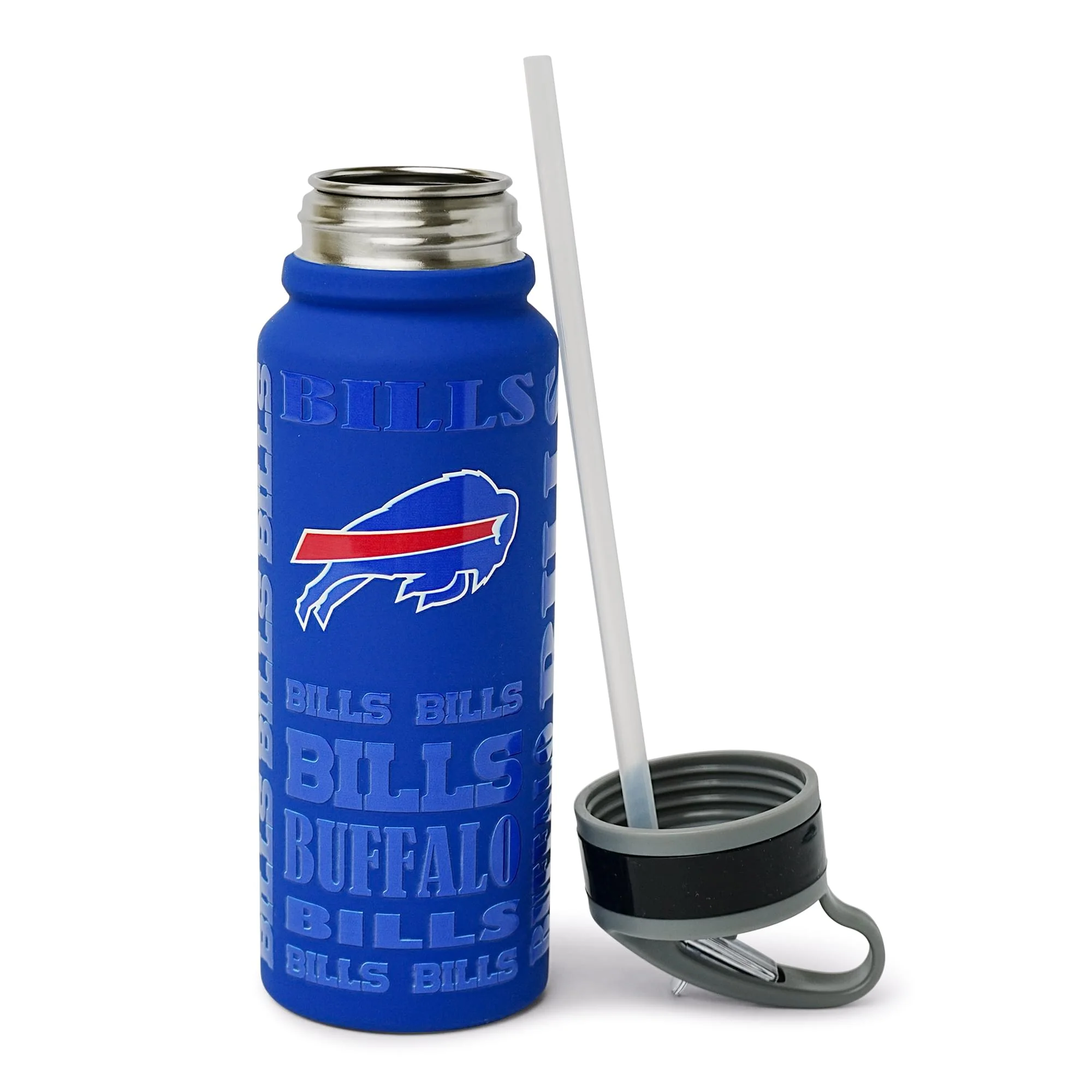 Buffalo Bills Replay 25-Ounce Stainless Steel Flip-Top NFL Water Bottle - Image 7