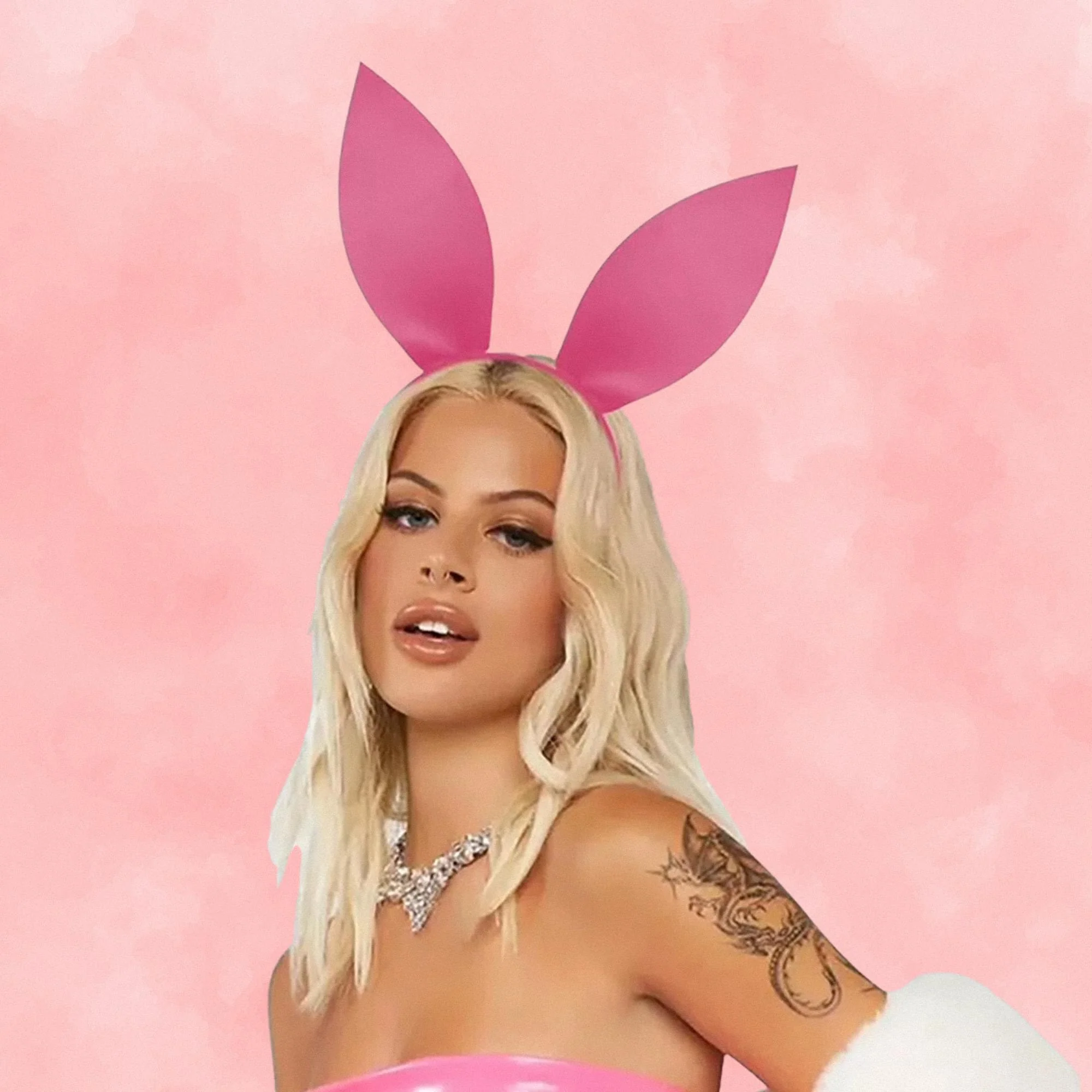 Bunny Ears Adult Costume Headband | Pink - Image 2