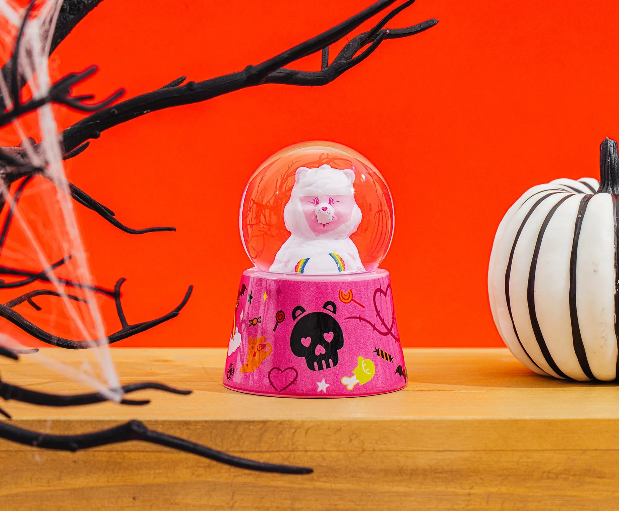 Care Bears Cheer Bear Mummy 3-Inch Mini Light-Up Snow Globe - Image 7
