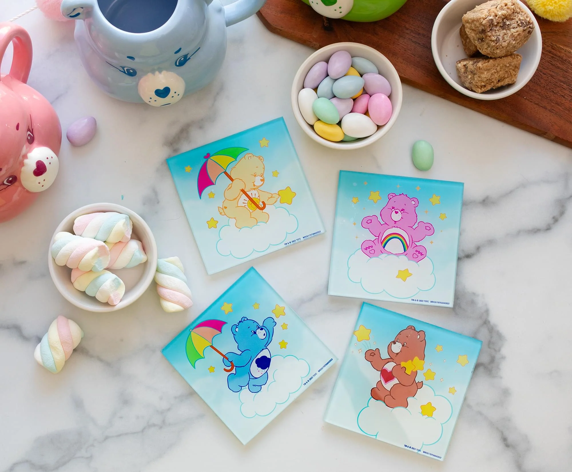 Care Bears Clouds Glass Coasters | Set of 4 - Image 3