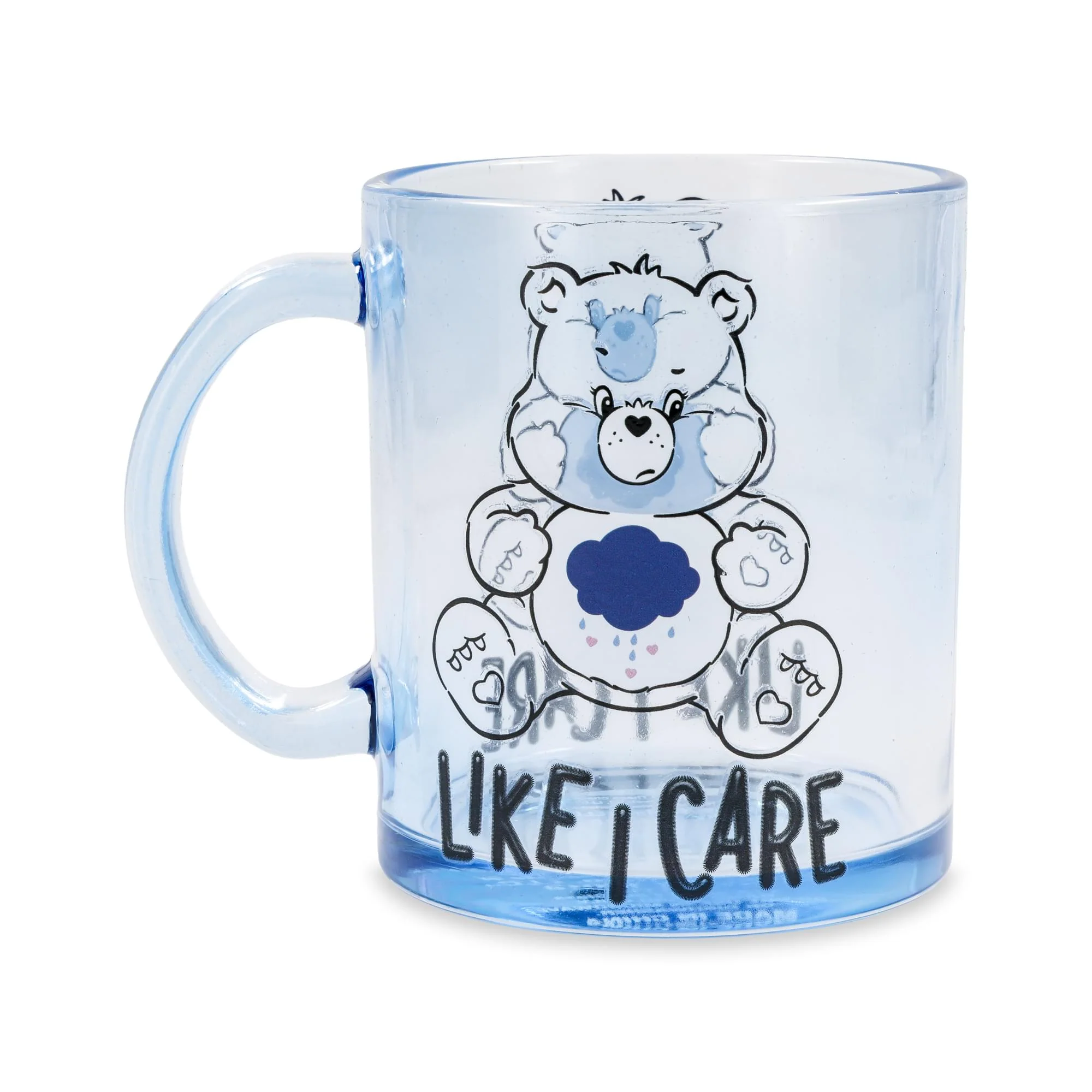 Care Bears Grumpy Bear "Like I Care" Glass Coffee Mug | Holds 18 Ounces - Image 2