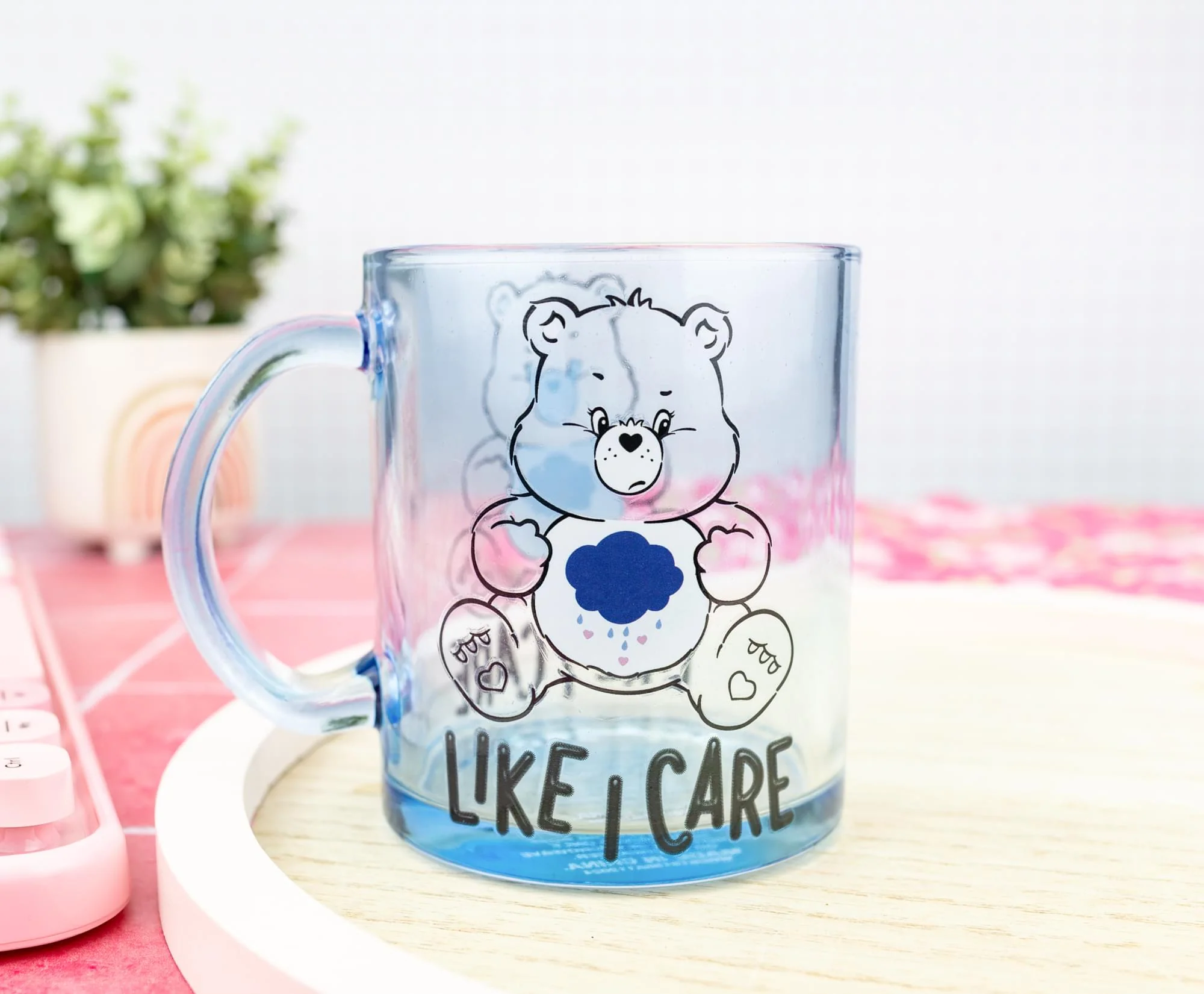 Care Bears Grumpy Bear "Like I Care" Glass Coffee Mug | Holds 18 Ounces - Image 5