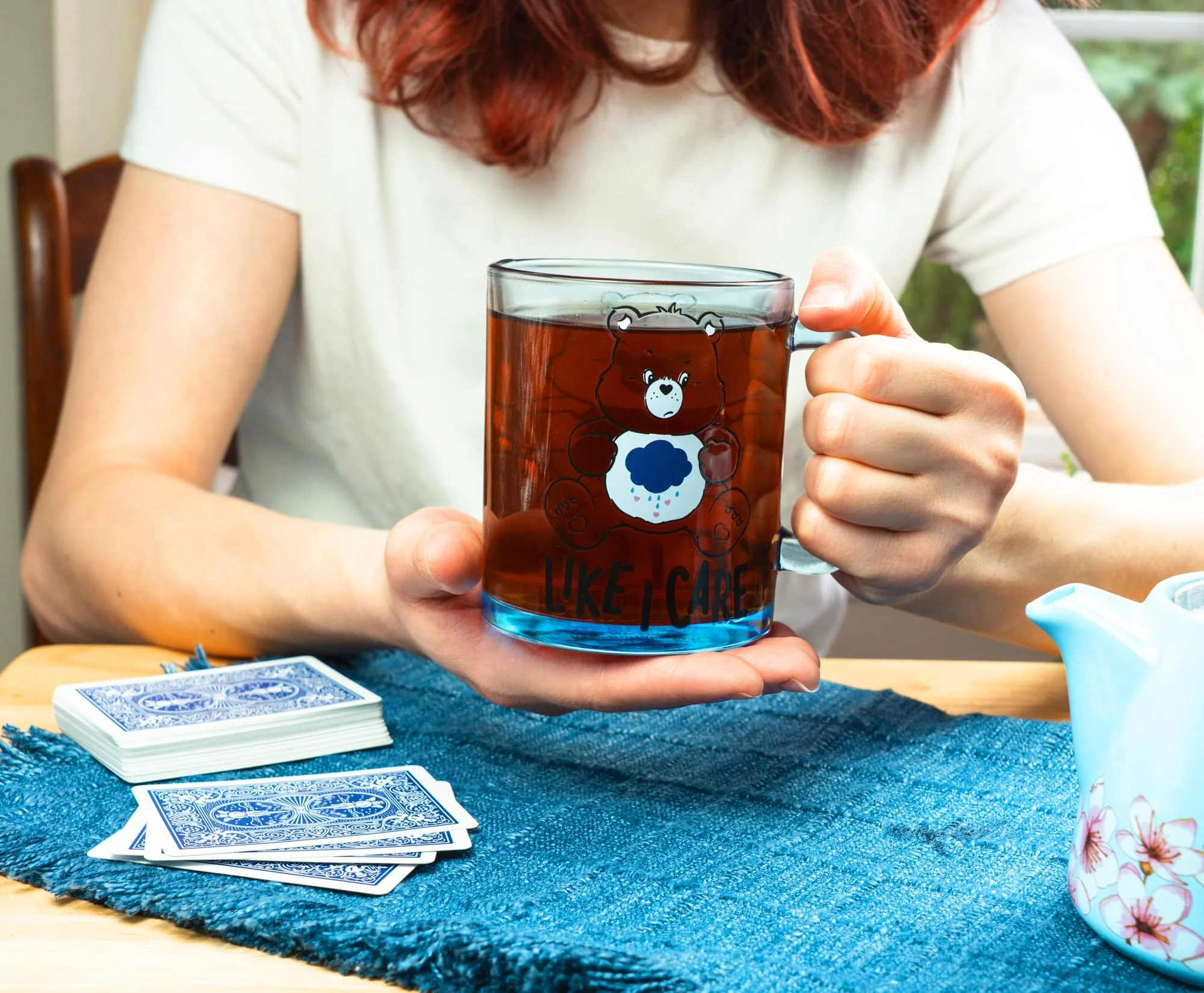 Care Bears Grumpy Bear "Like I Care" Glass Coffee Mug | Holds 18 Ounces - Image 9