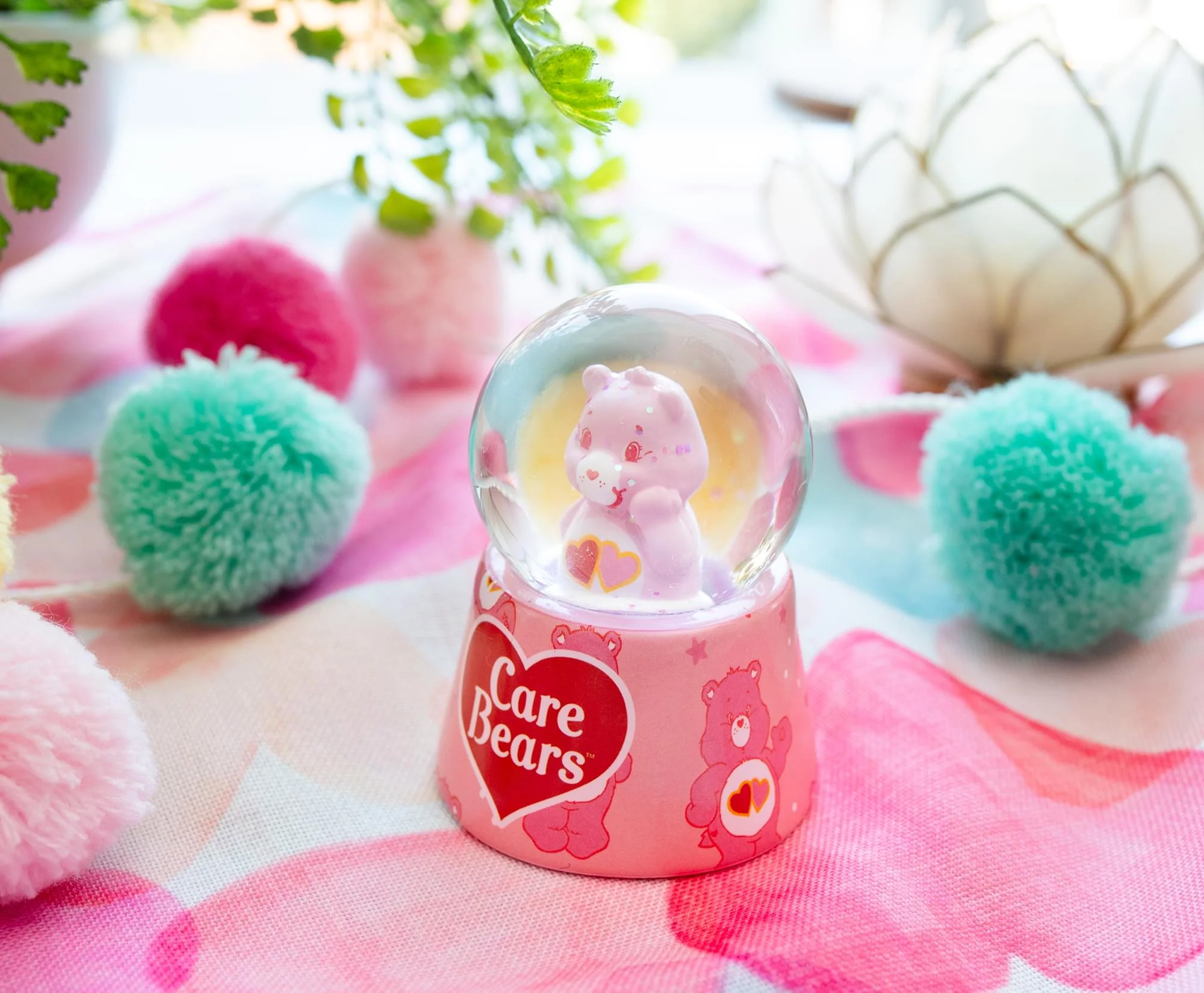 Care Bears Love-A-Lot Bear Mini Light-Up Snow Globe | 3 Inches Tall - Image 7