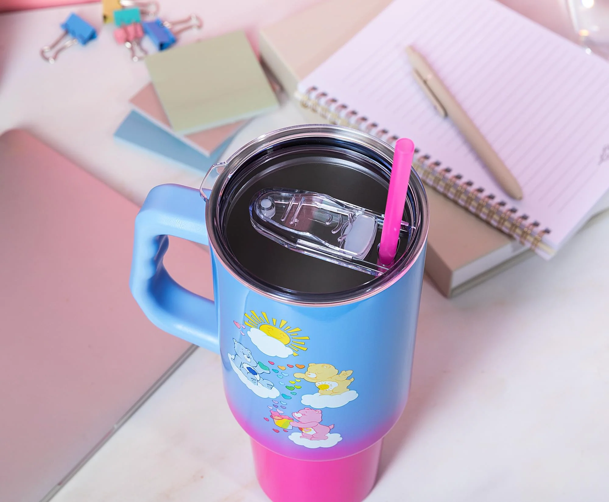 Care Bears Ombre 40-Ounce Stainless Steel Tumbler With Handle - Image 6