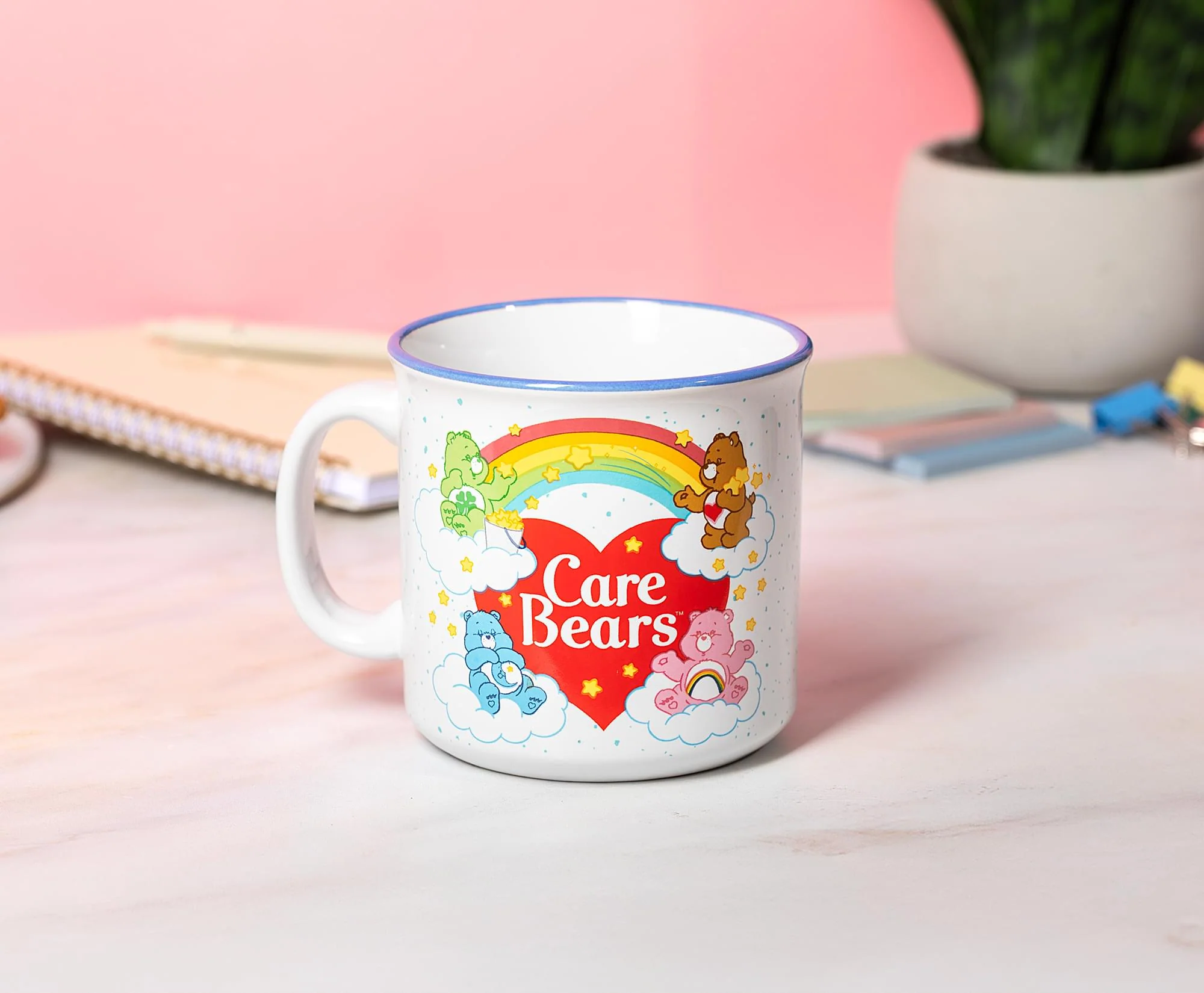 Care Bears Rainbow Heart Logo Ceramic Camper Mug | Holds 20 Ounces - Image 3