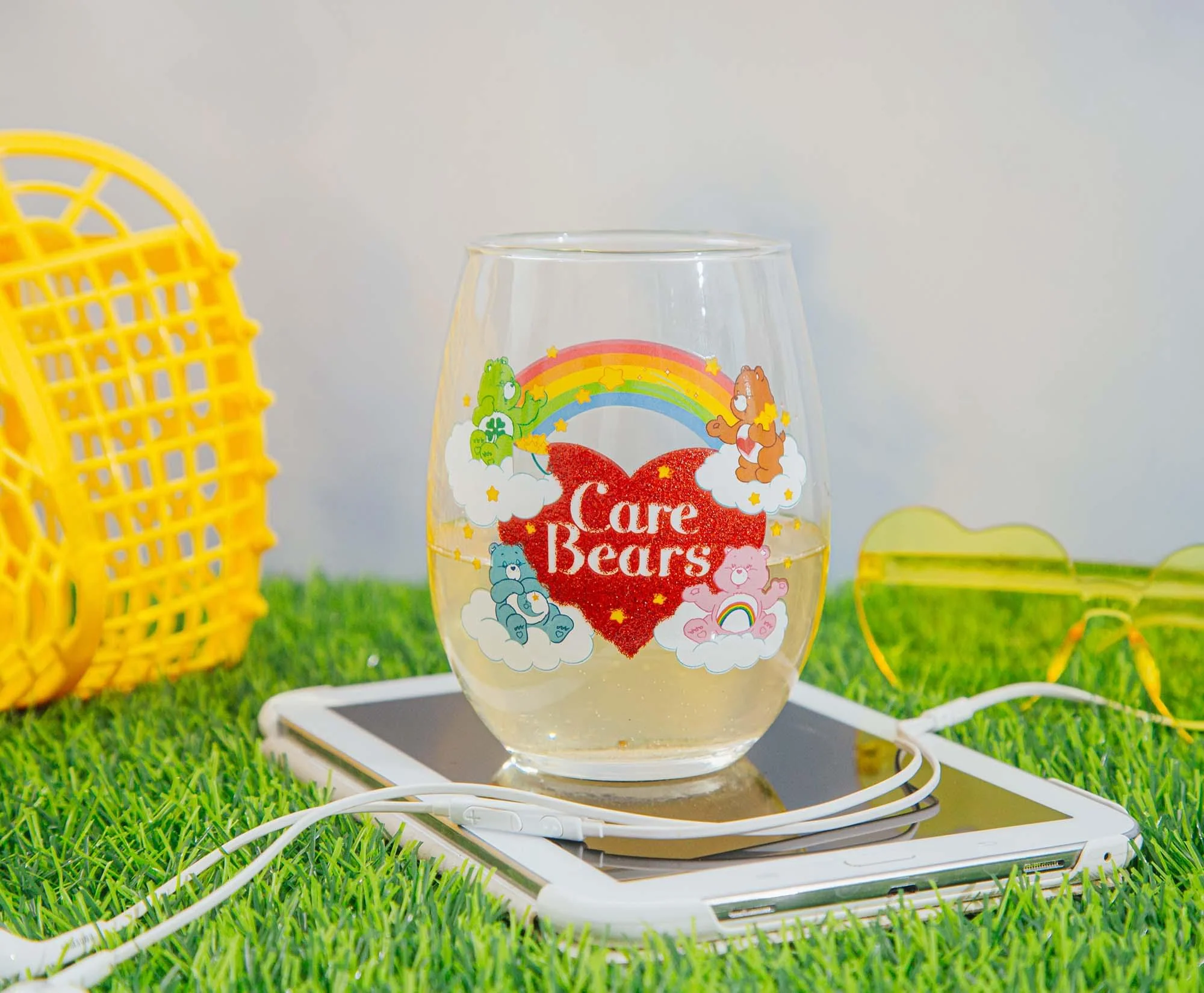 Care Bears Rainbow Heart Logo Stemless Wine Glass | Holds 20 Ounces - Image 5