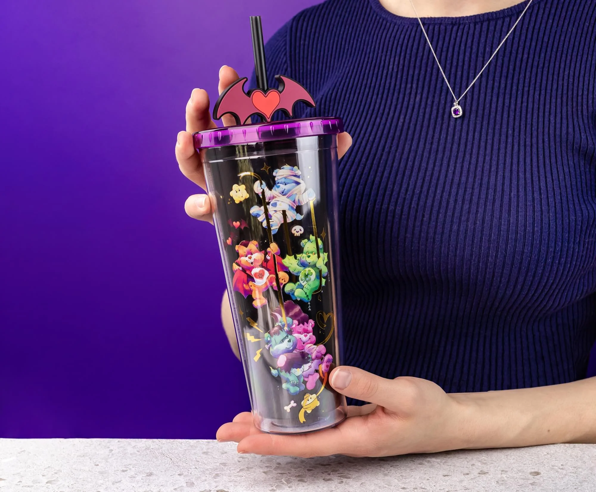 Care Bears x Universal Monsters 24-Ounce Carnival Cup With Lid and Straw Topper - Image 5