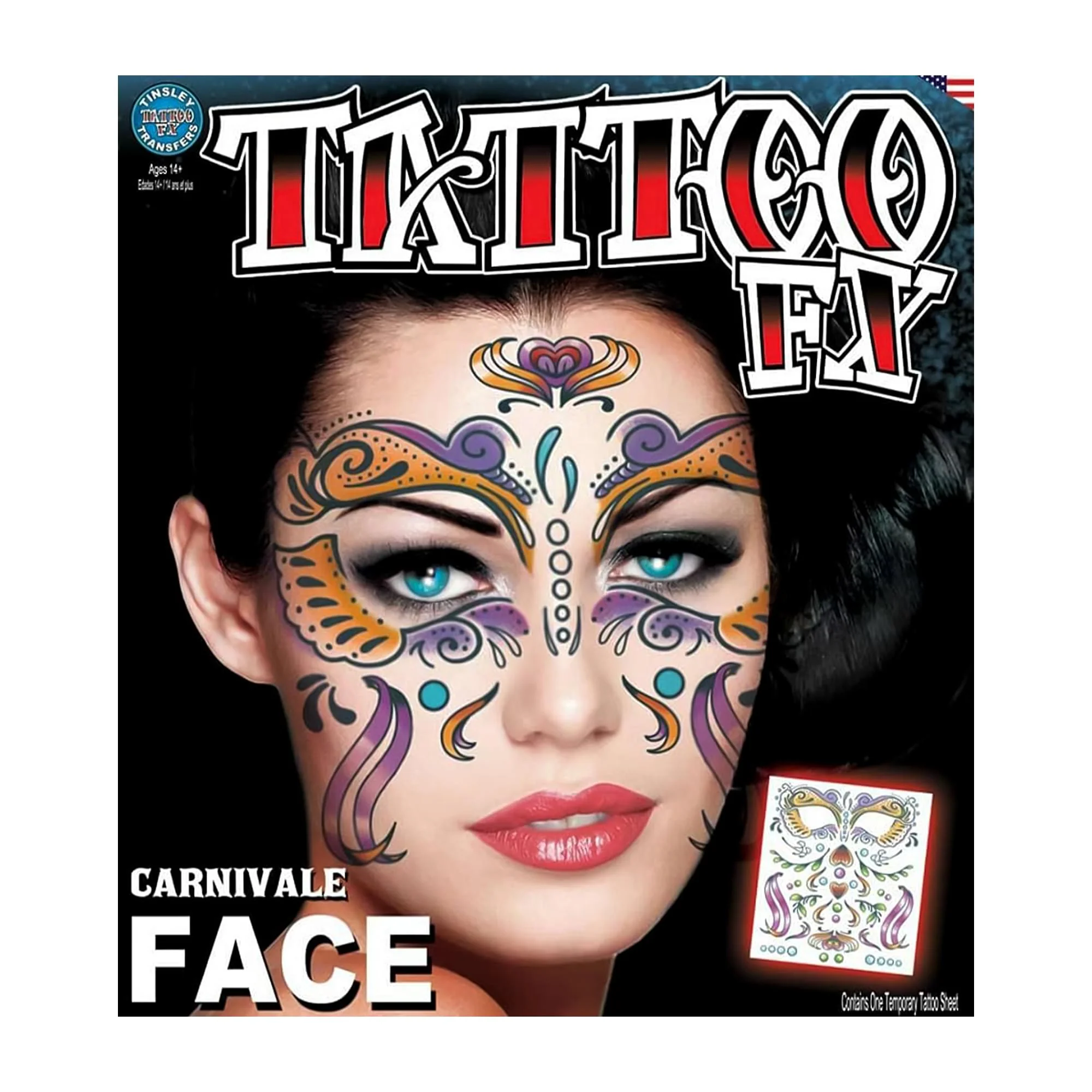 Carnivale Face Tattoo Costume Accessory - Image 3