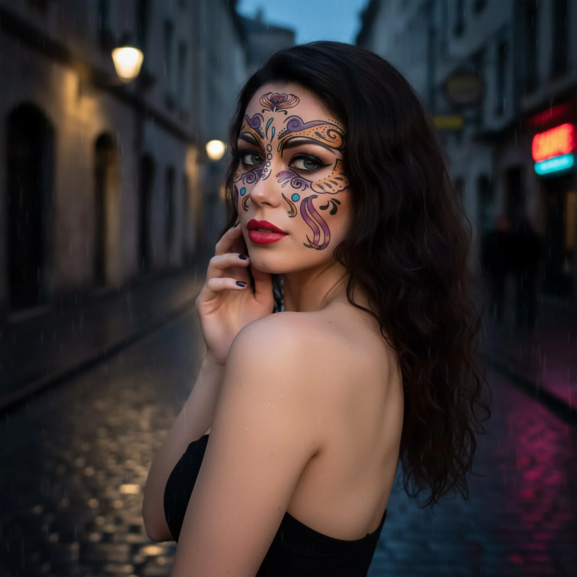 Carnivale Face Tattoo Costume Accessory - Image 5