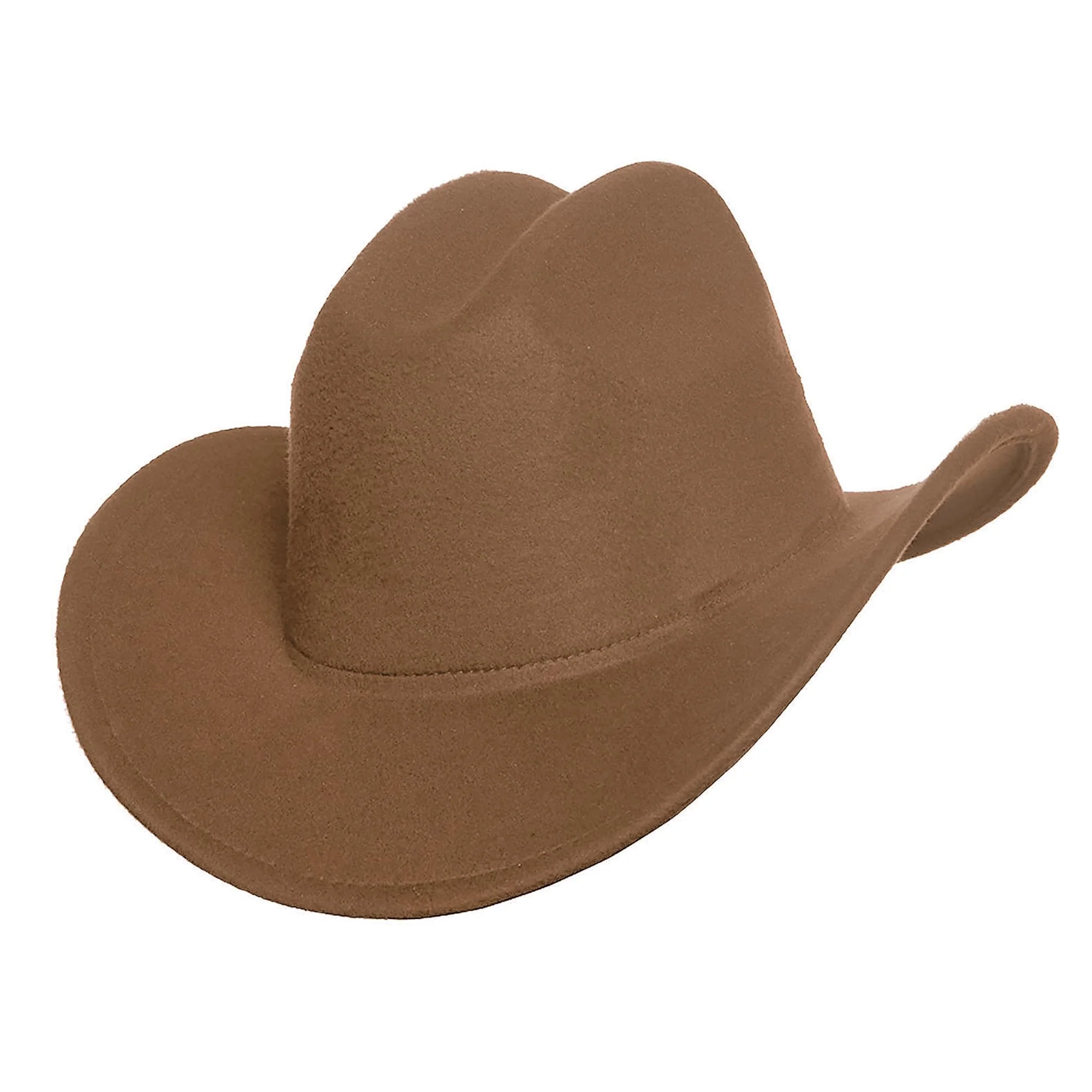 Cattleman Thick Felt Cowboy Hat Adult Costume Accessory | Tan - Image 2