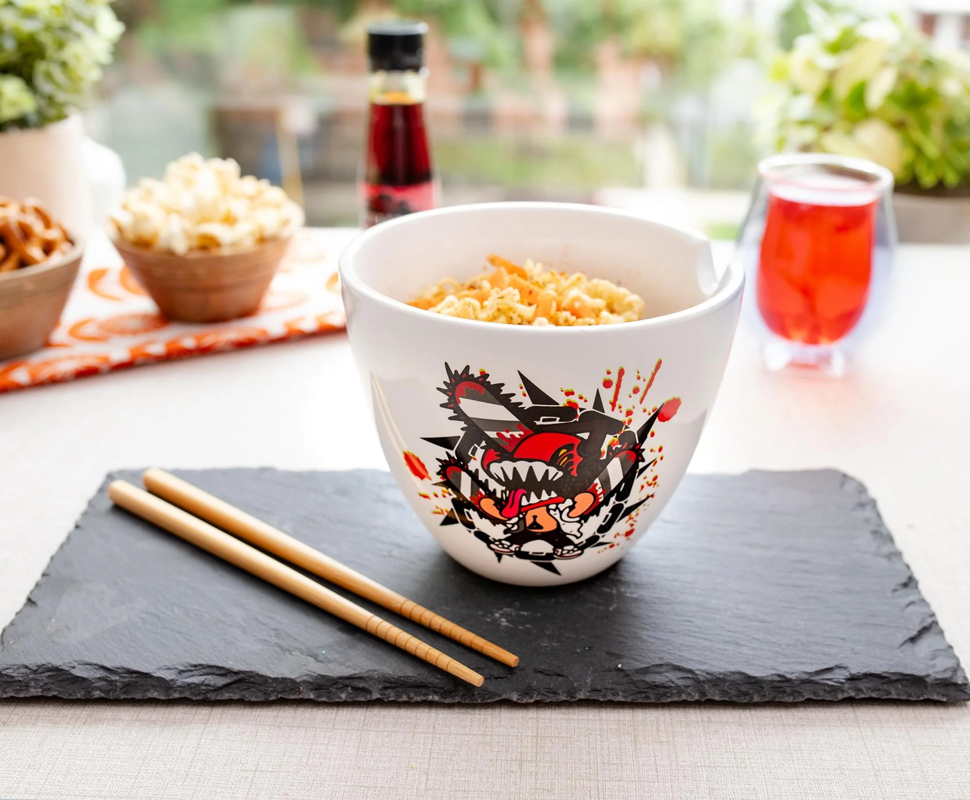 Chainsaw Man 16-Ounce Ceramic Ramen Bowl and Chopstick Set - Image 6