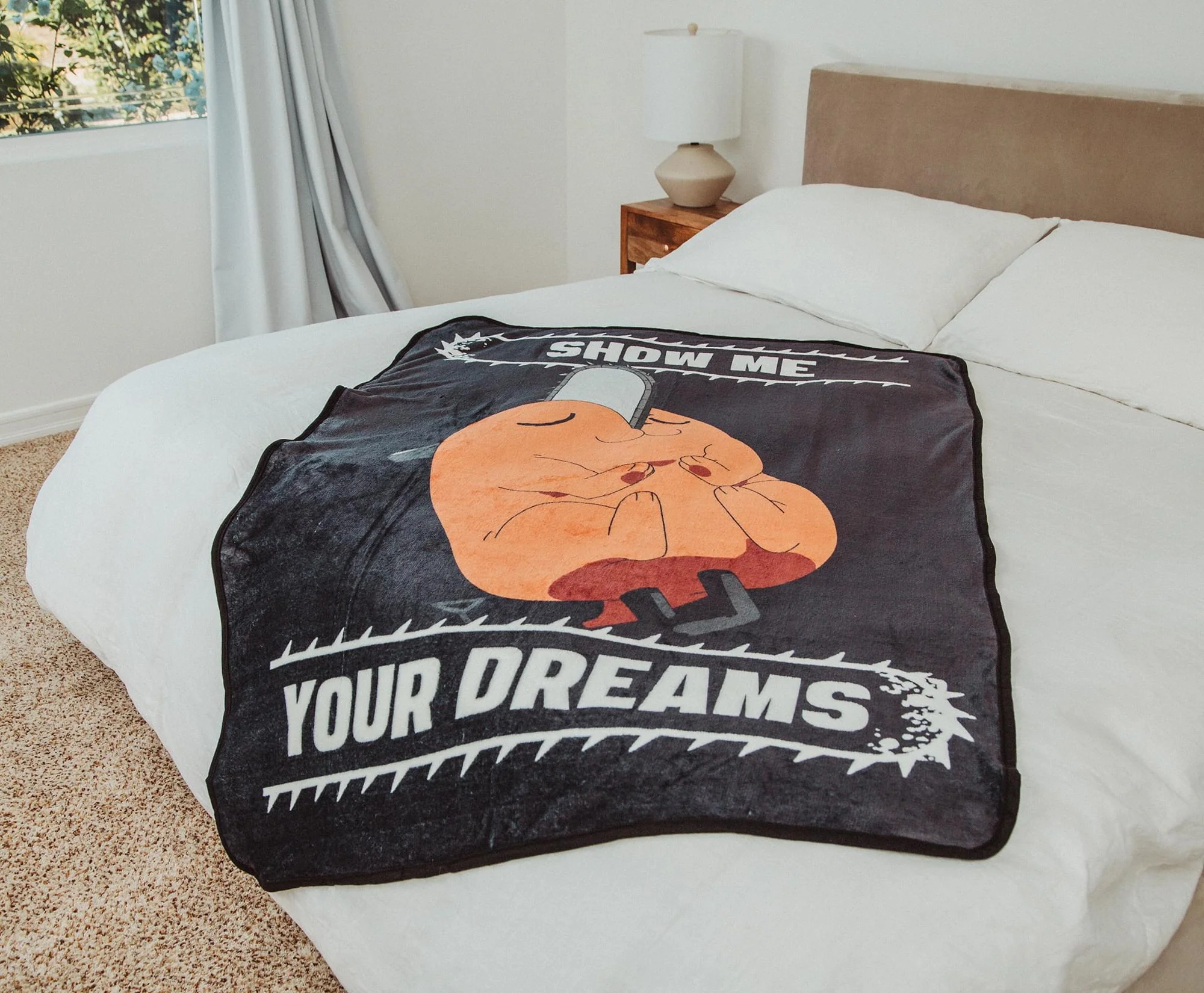 Chainsaw Man Pochita "Show Me Your Dreams" Fleece Throw Blanket | 45 x 60 Inches - Image 4