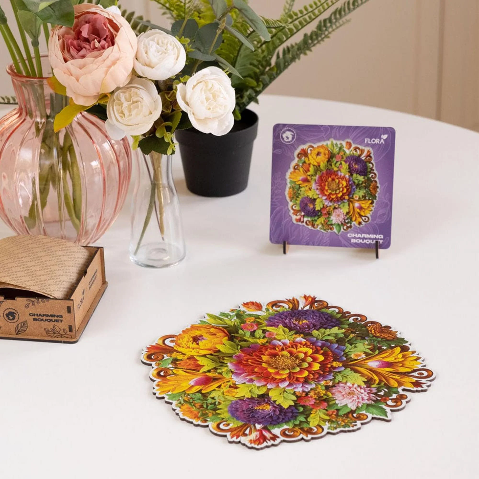 Charming Bouquet 180 Piece Wooden Jigsaw Puzzle - Image 4