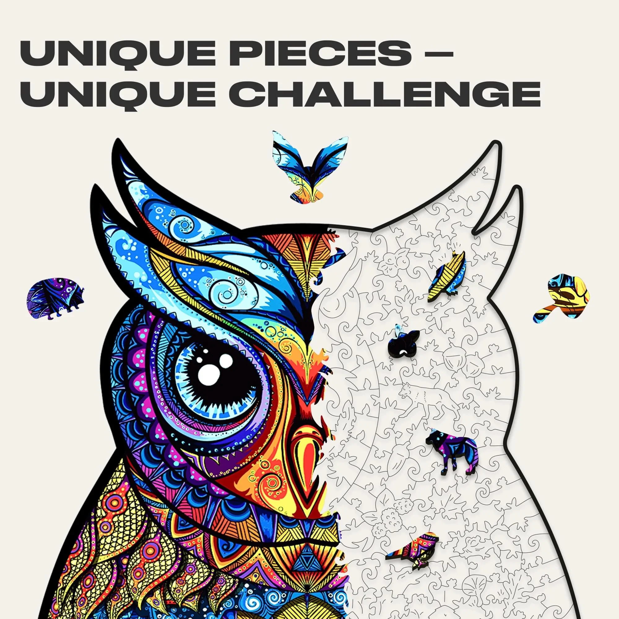 Charming Owl 366 Piece Shaped Wooden Jigsaw Puzzle - Image 2