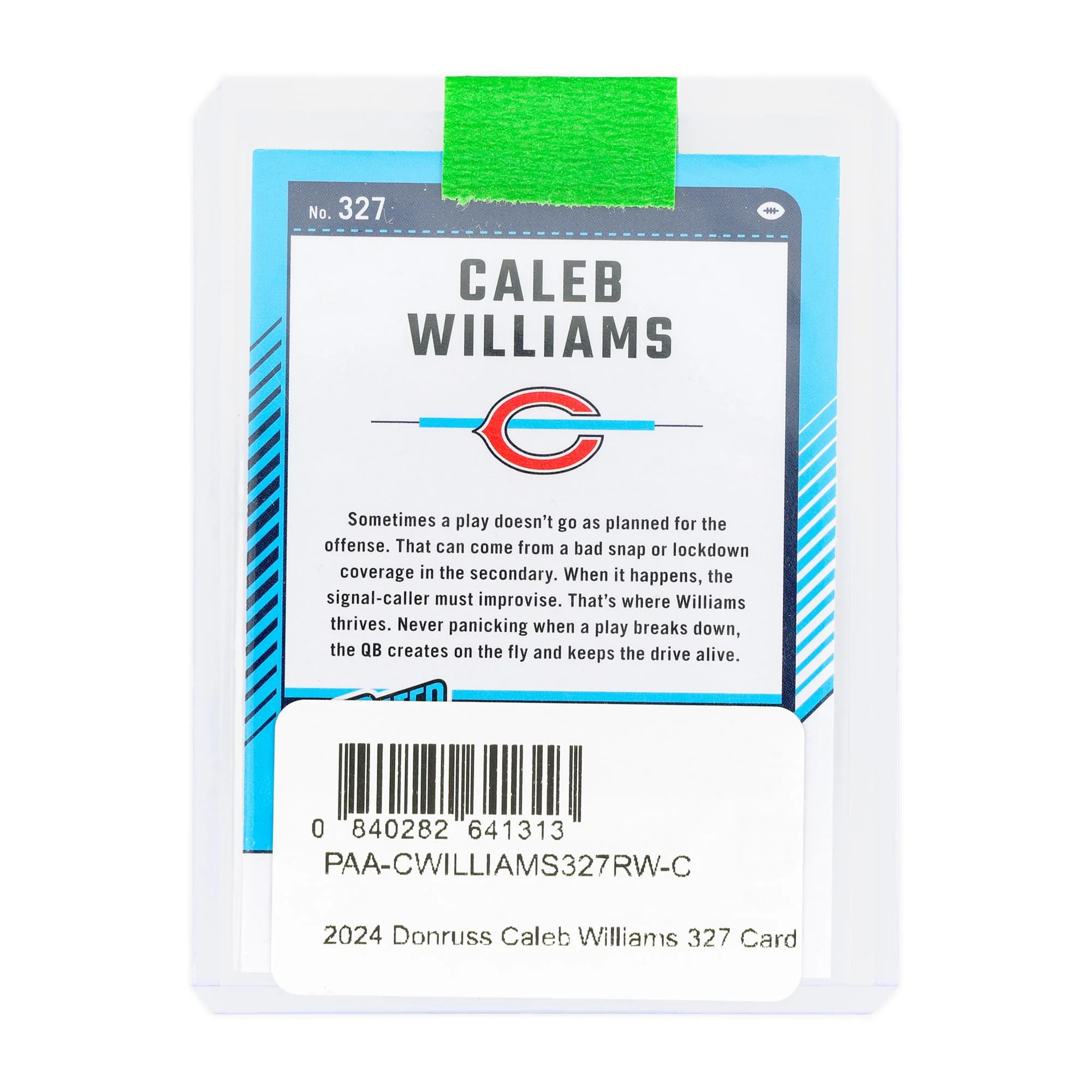 Chicago Bears NFL 2024 Donruss Caleb Williams Trading Card #327 - Image 2