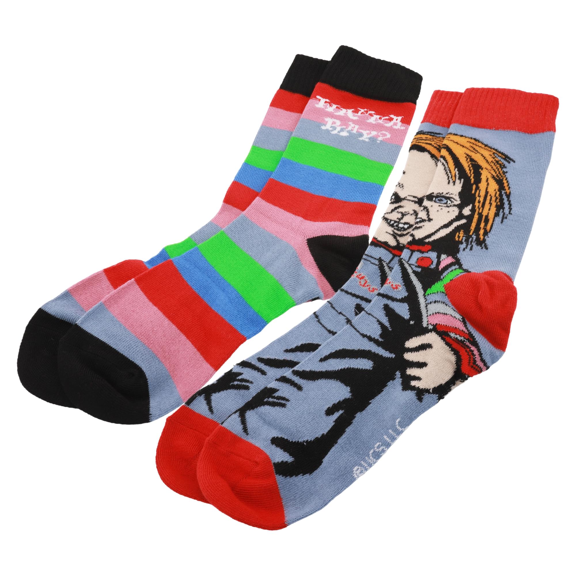 Child's Play Chucky and Tiffany Enamel Pins and Sock Bundle - Image 5