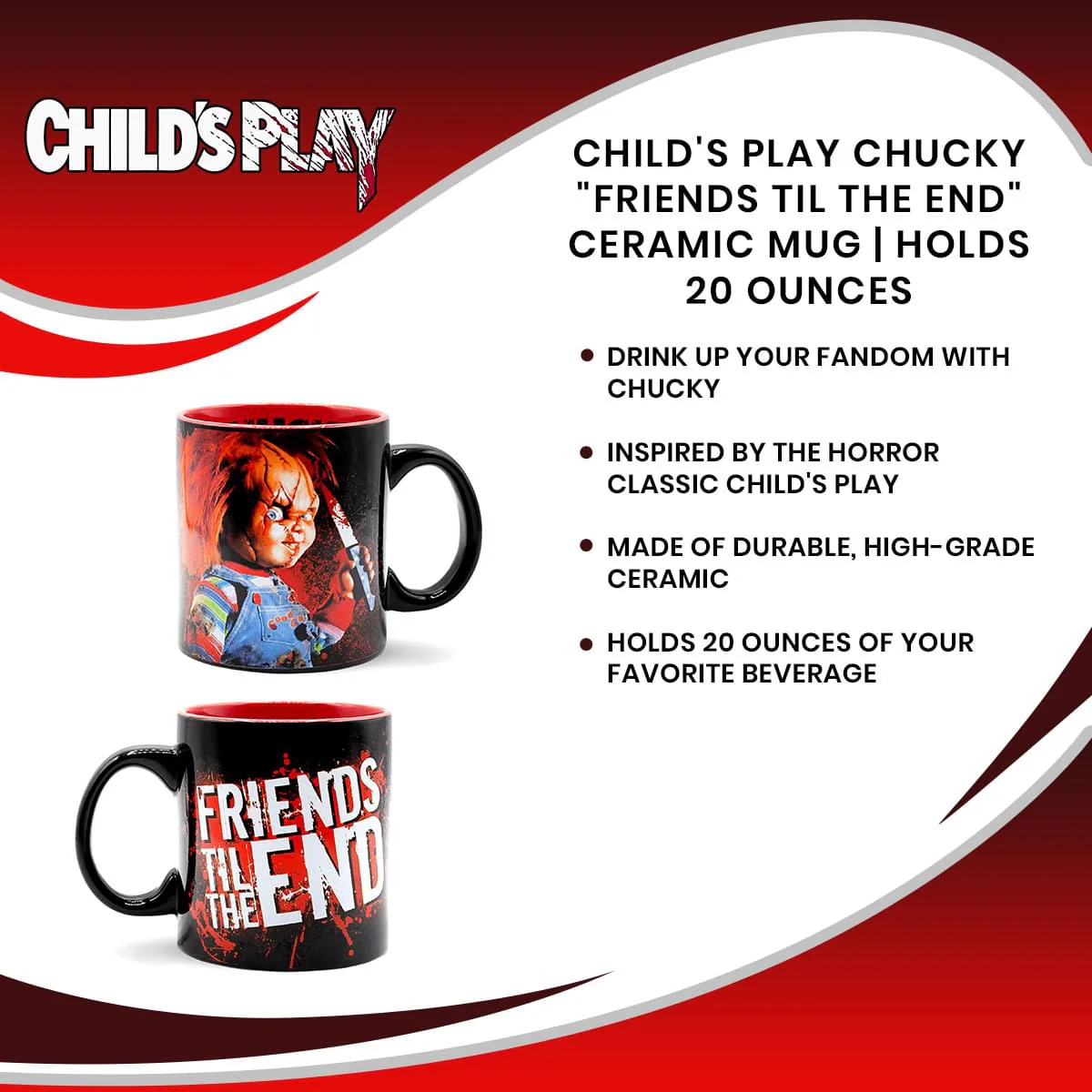 Child's Play Chucky "Friends Til The End" Ceramic Mug | Holds 20 Ounces - Image 7