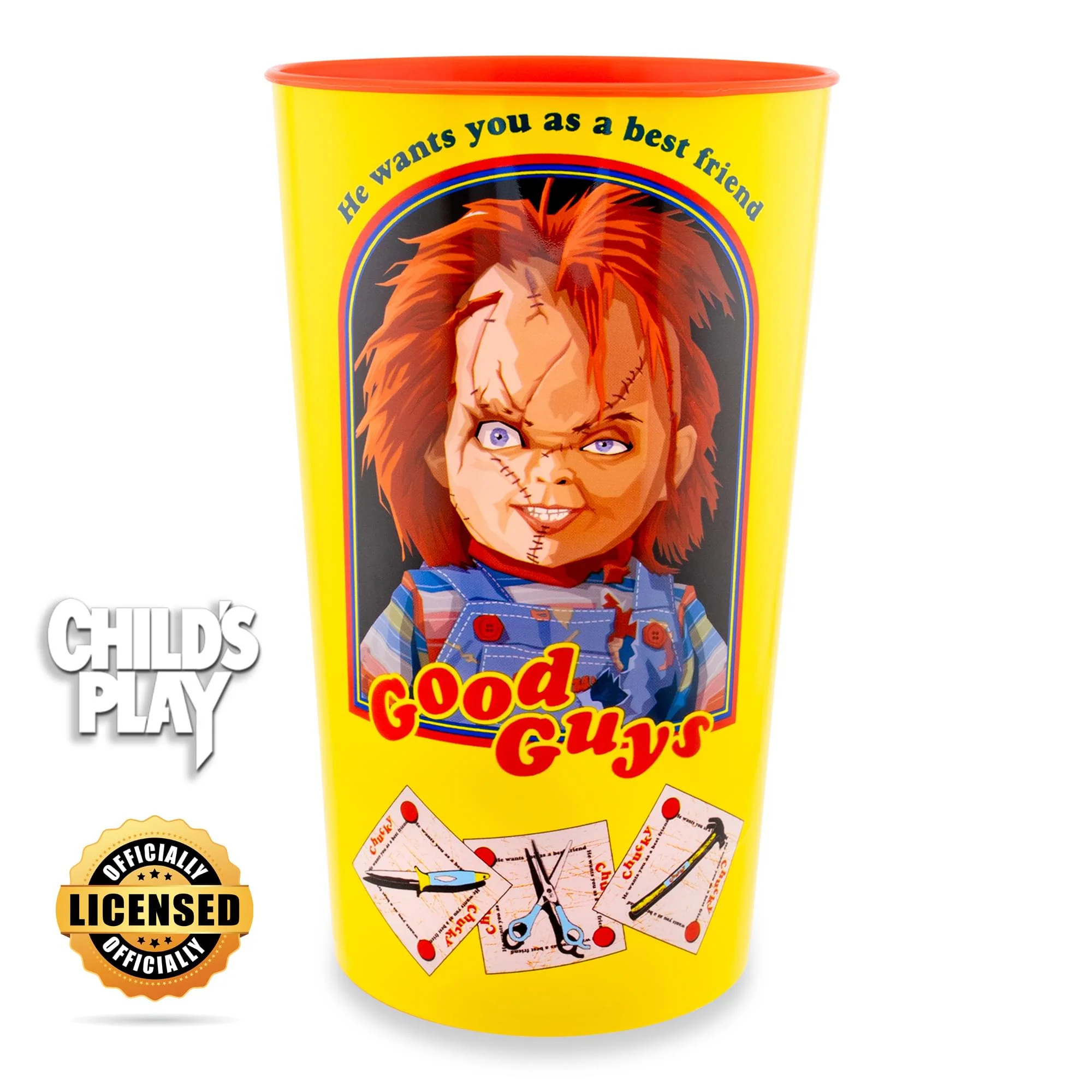 Child's Play Chucky "Good Guys" 4-Piece Plastic Cup Set | Each Holds 22 Ounces - Image 2