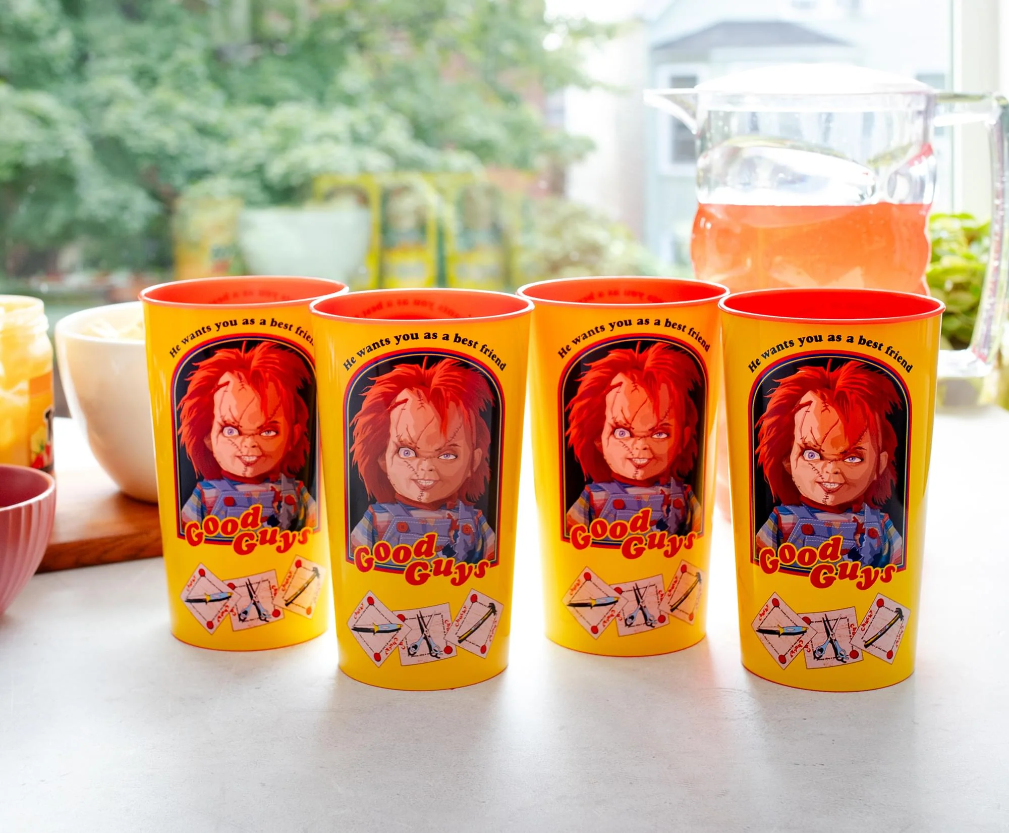 Child's Play Chucky "Good Guys" 4-Piece Plastic Cup Set | Each Holds 22 Ounces - Image 4