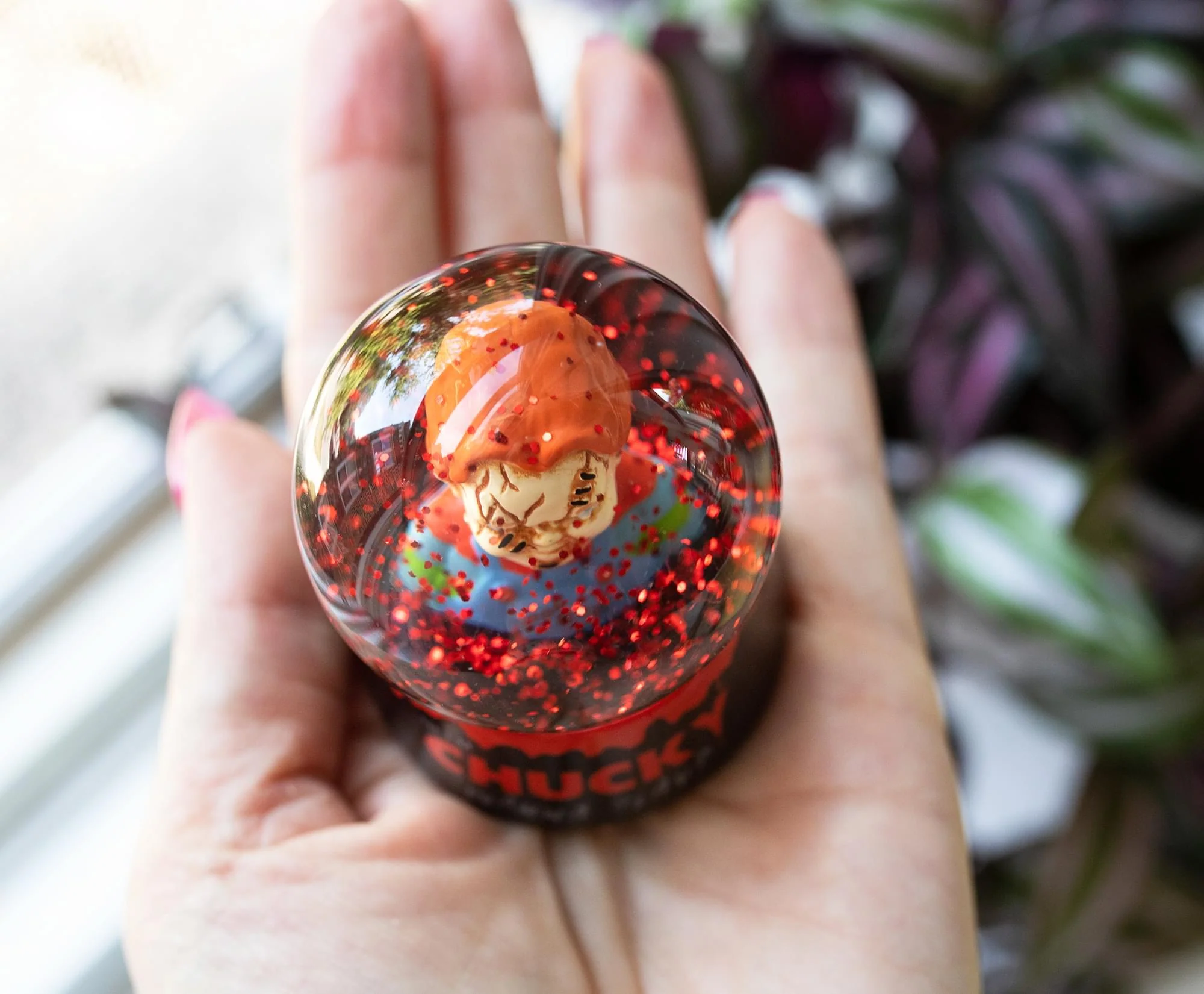 Child's Play Chucky "Wanna Play?" Collectible Mini Snow Globe | 3 Inches Tall - Image 4
