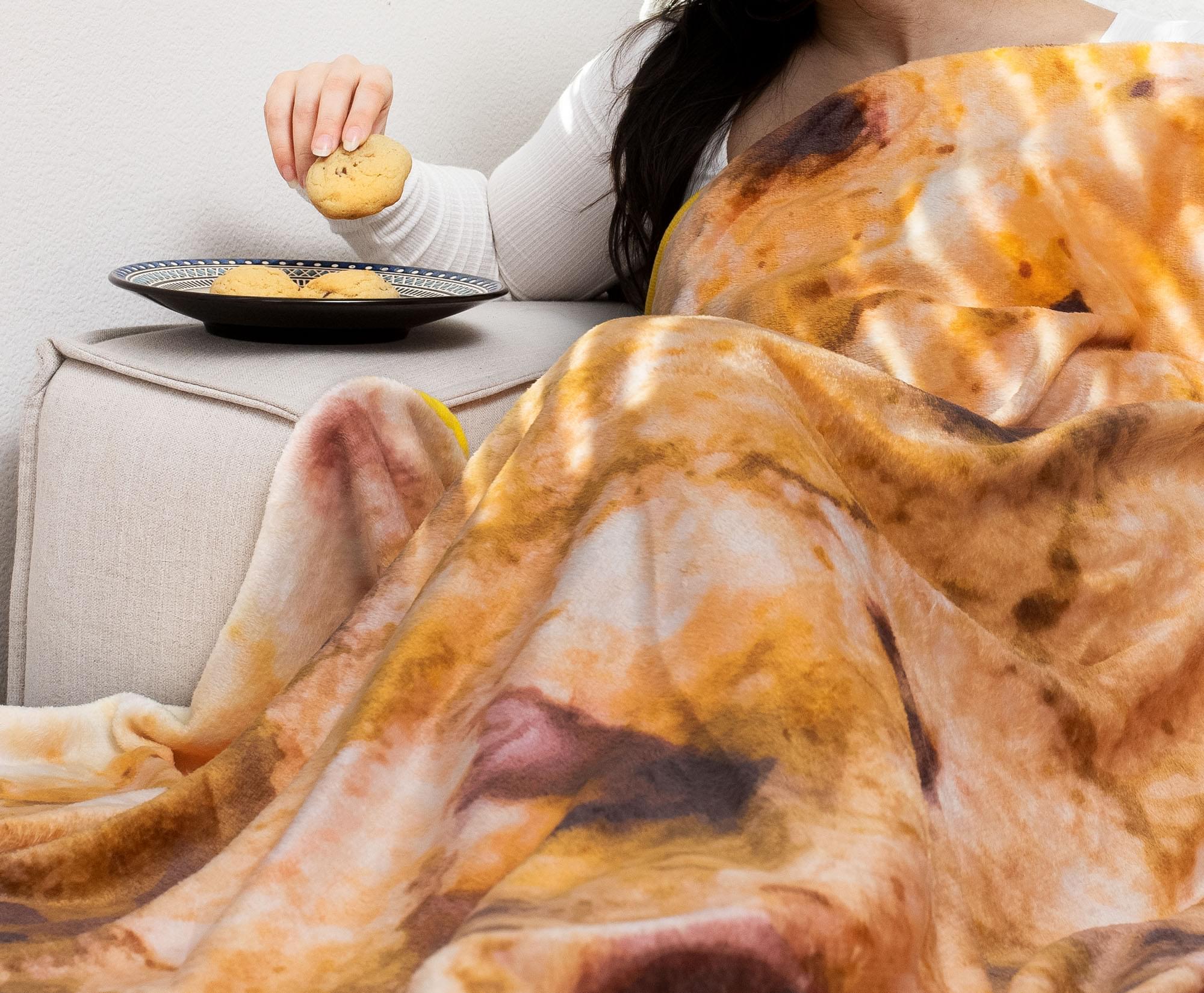 Chocolate Chip Cookie Round Fleece Throw Blanket | 60 Inches - Image 5