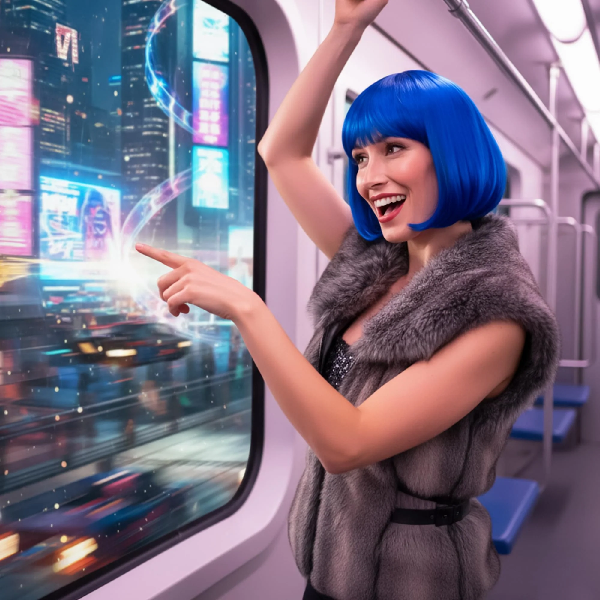 Cindy Blue Wig Costume Accessory - Image 5