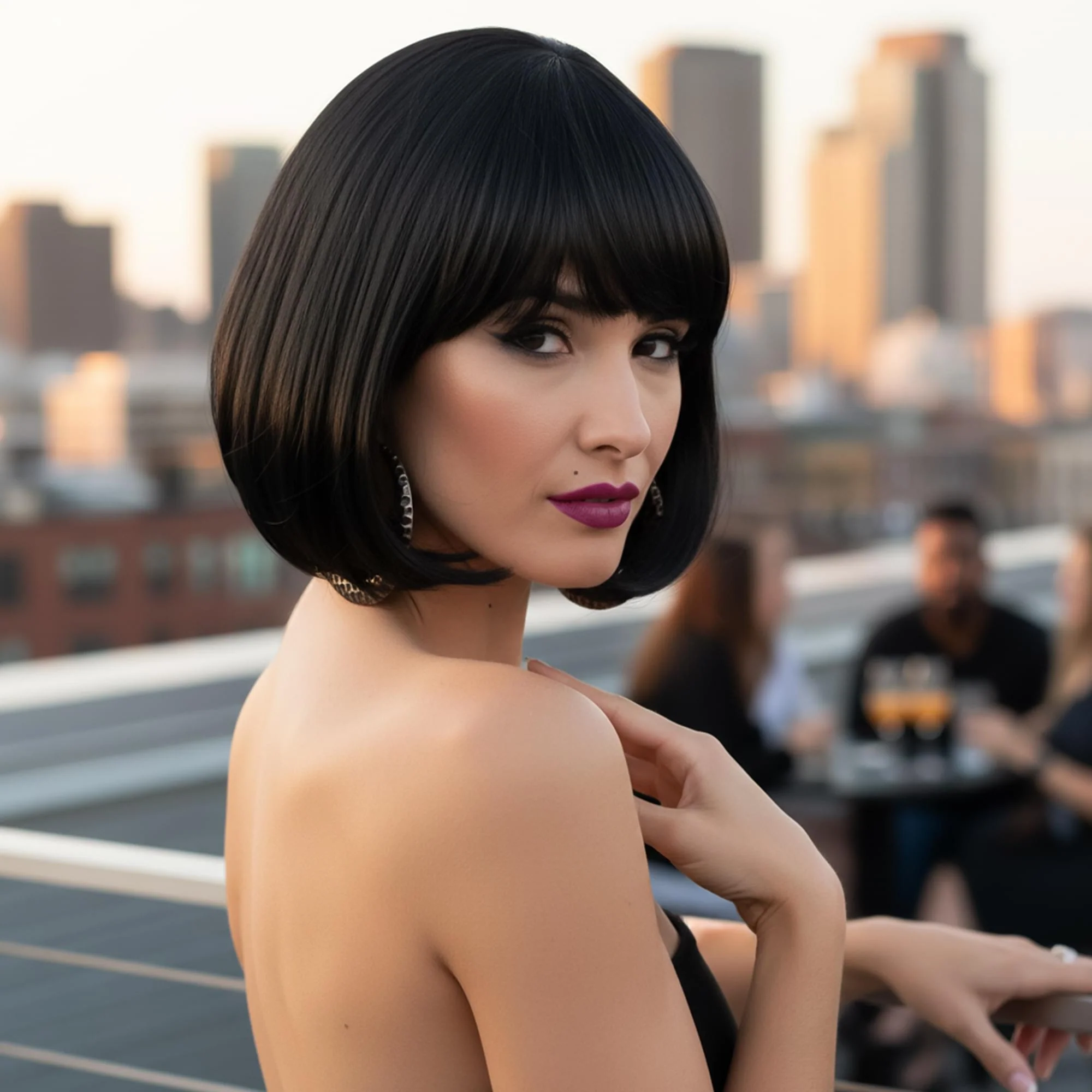Cindy Bob Black Wig Costume Accessory - Image 4