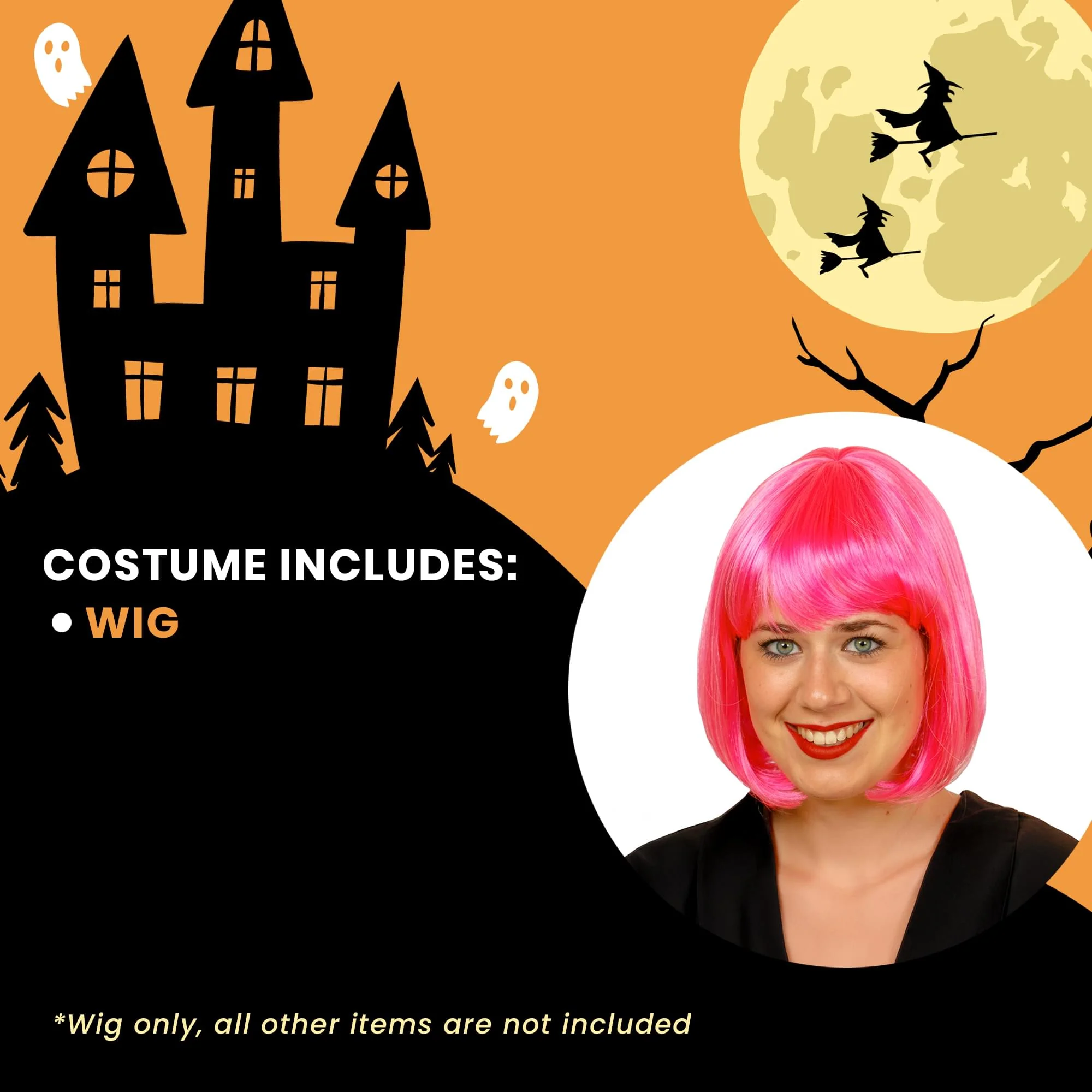 Cindy Hot Pink Wig Costume Accessory - Image 6
