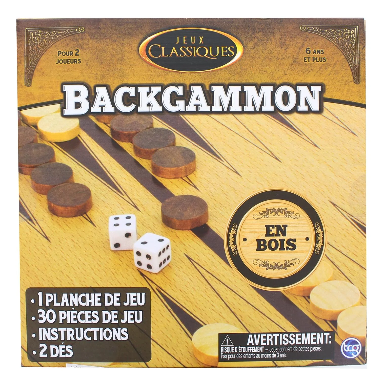 Classic Games Wood Backgammon Set | Board & 30 Game Pieces - Image 2