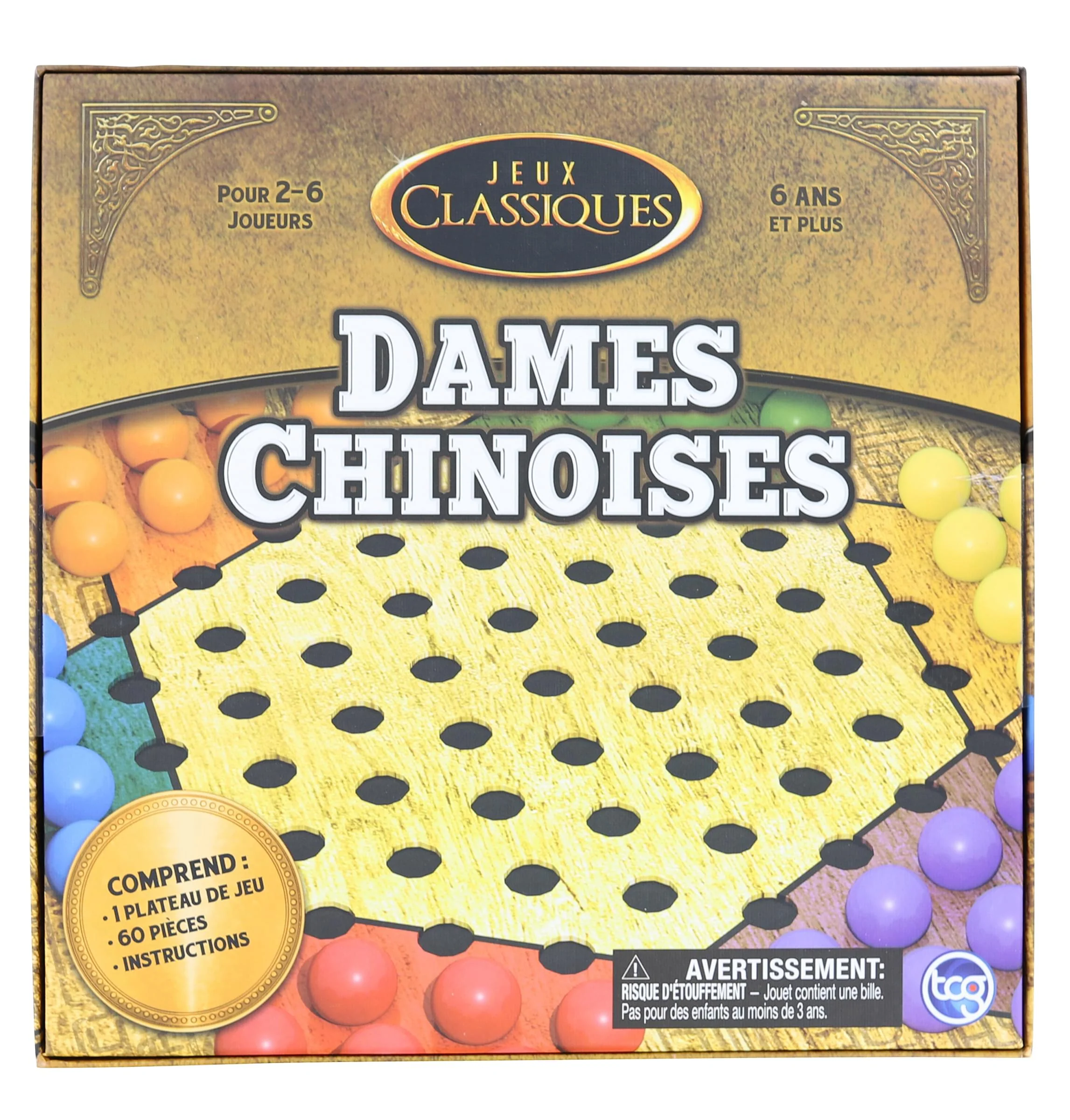 Classic Games Wood Chinese Checkers Set | Board & 60 Game Pieces - Image 2
