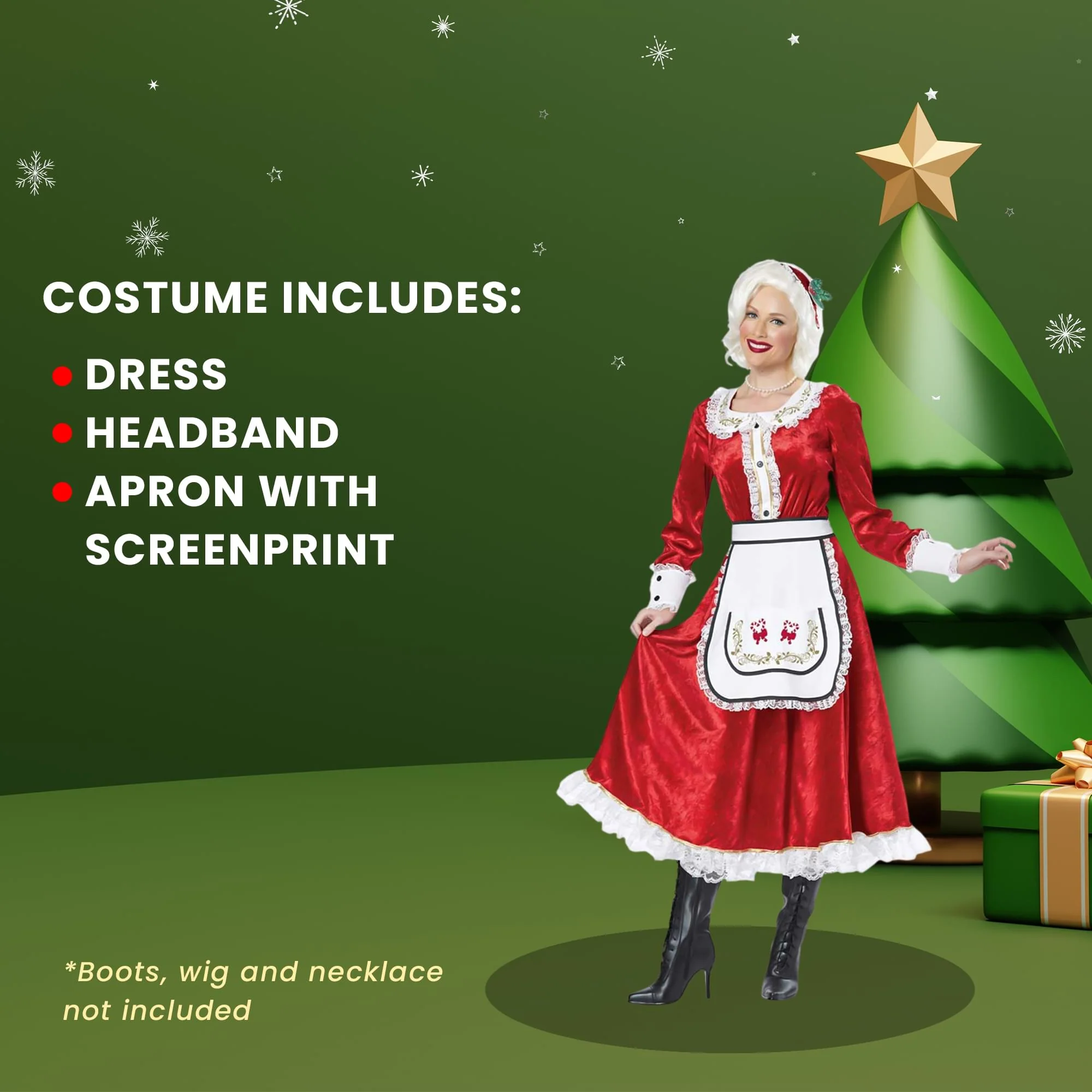 Classic Mrs. Claus Adult Costume - Image 11