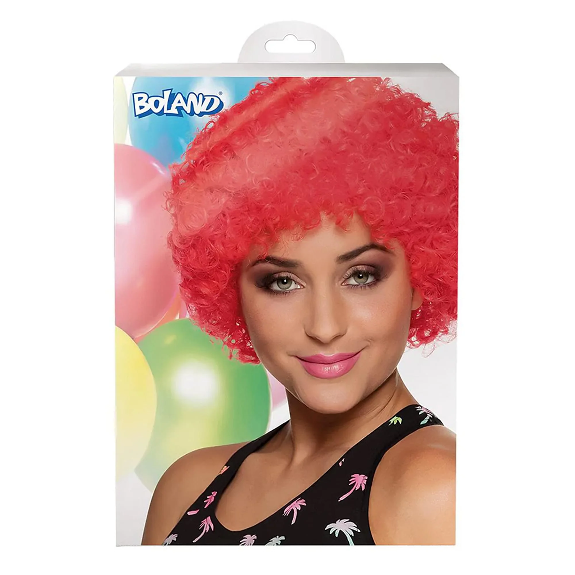 Clown Afro Bright Red Wig - Image 2