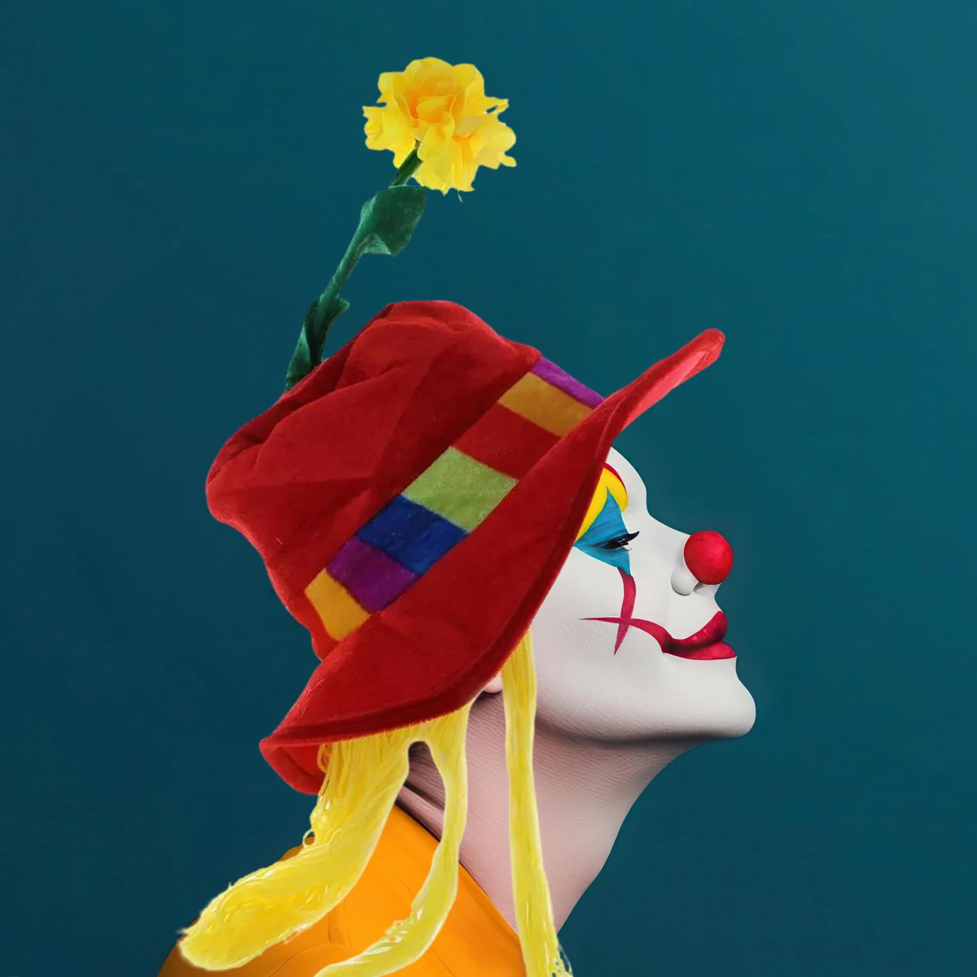 Clown Flower Adult Costume Hat - Image 2