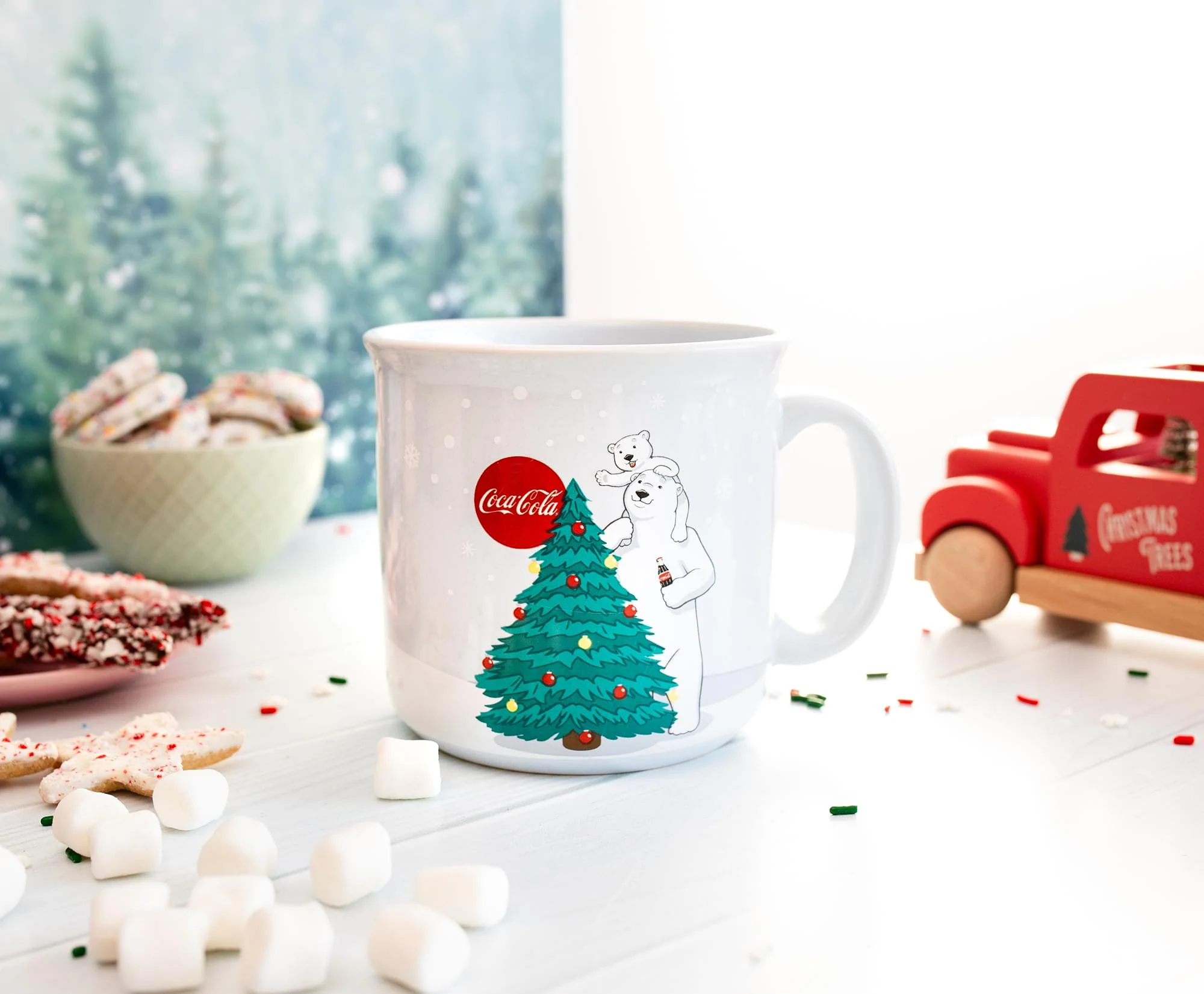 Coca-Cola Holiday Polar Bears Ceramic Camper Mug | Holds 20 Ounces - Image 3