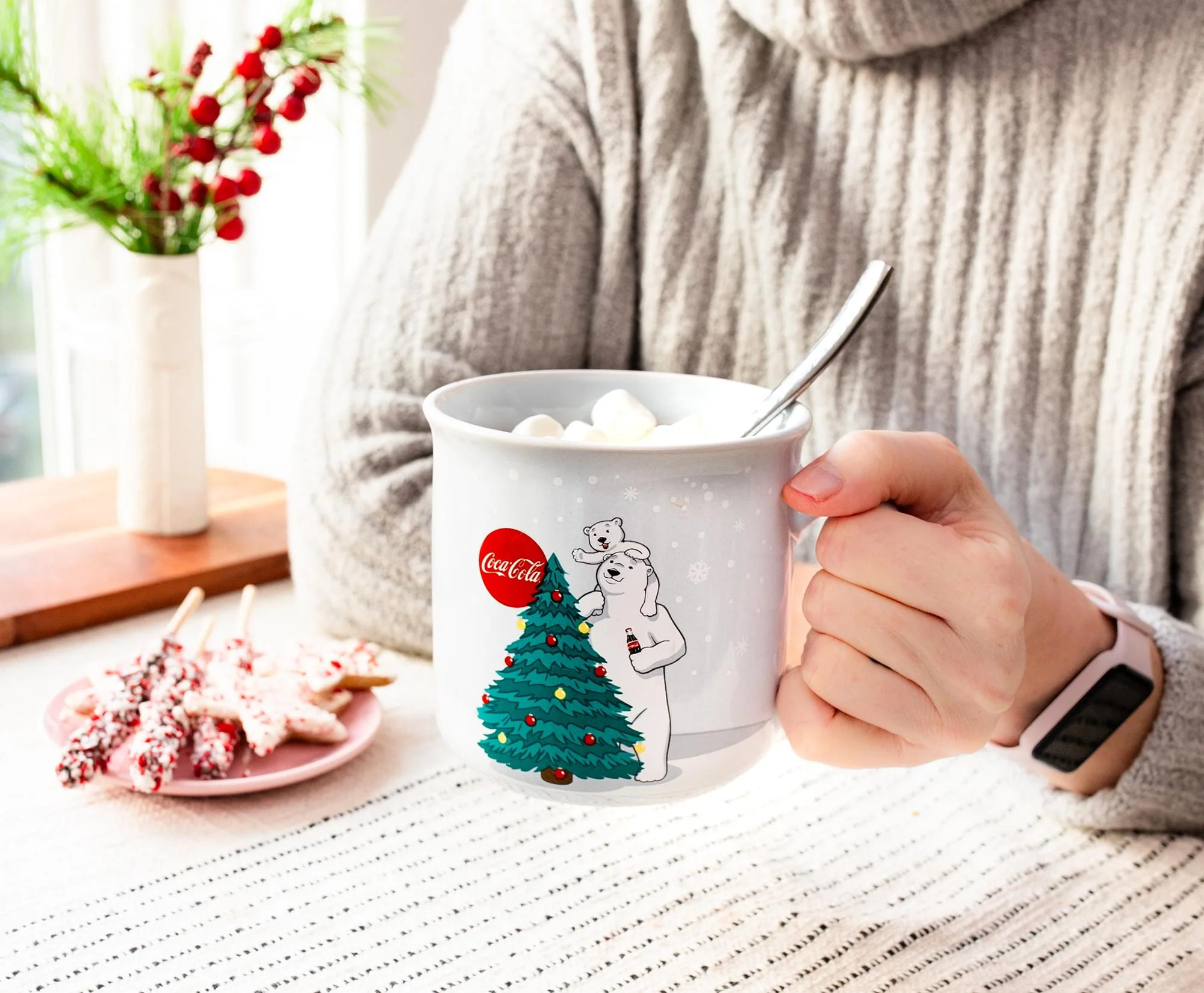 Coca-Cola Holiday Polar Bears Ceramic Camper Mug | Holds 20 Ounces - Image 8