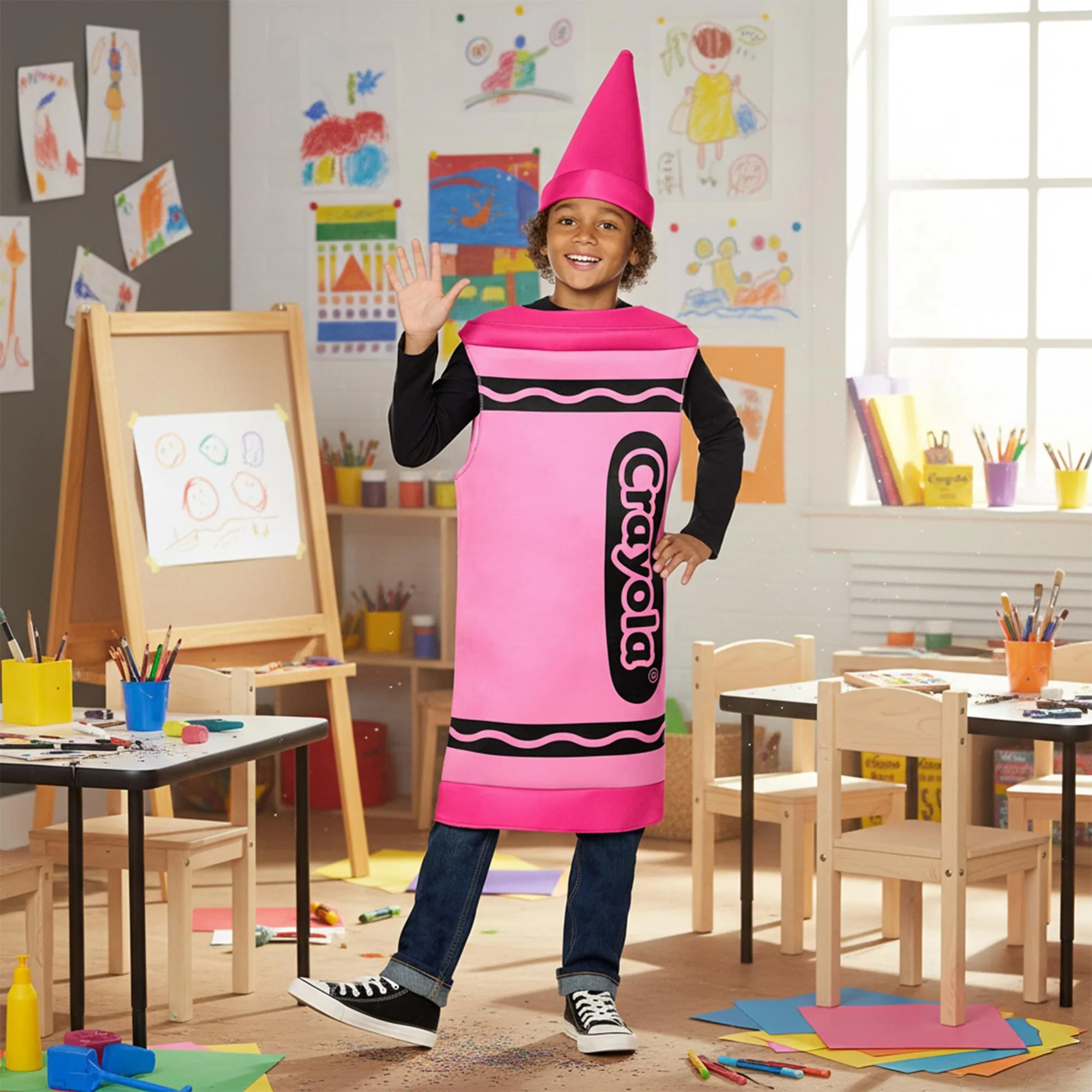 Craylola Crayon Pink Child Costume | One Size Fits Most - Image 4